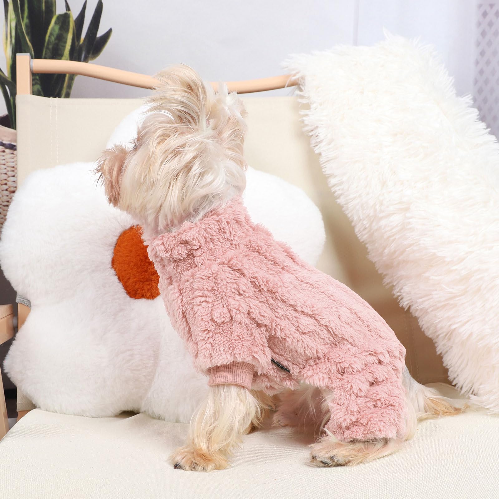 Dog Pajamas Small Sized Dogs Boy Girl, Turtleneck Pullover Valentine'S Day Sweater Thick Warm Clothes, Cold Weather Coat Puppy P