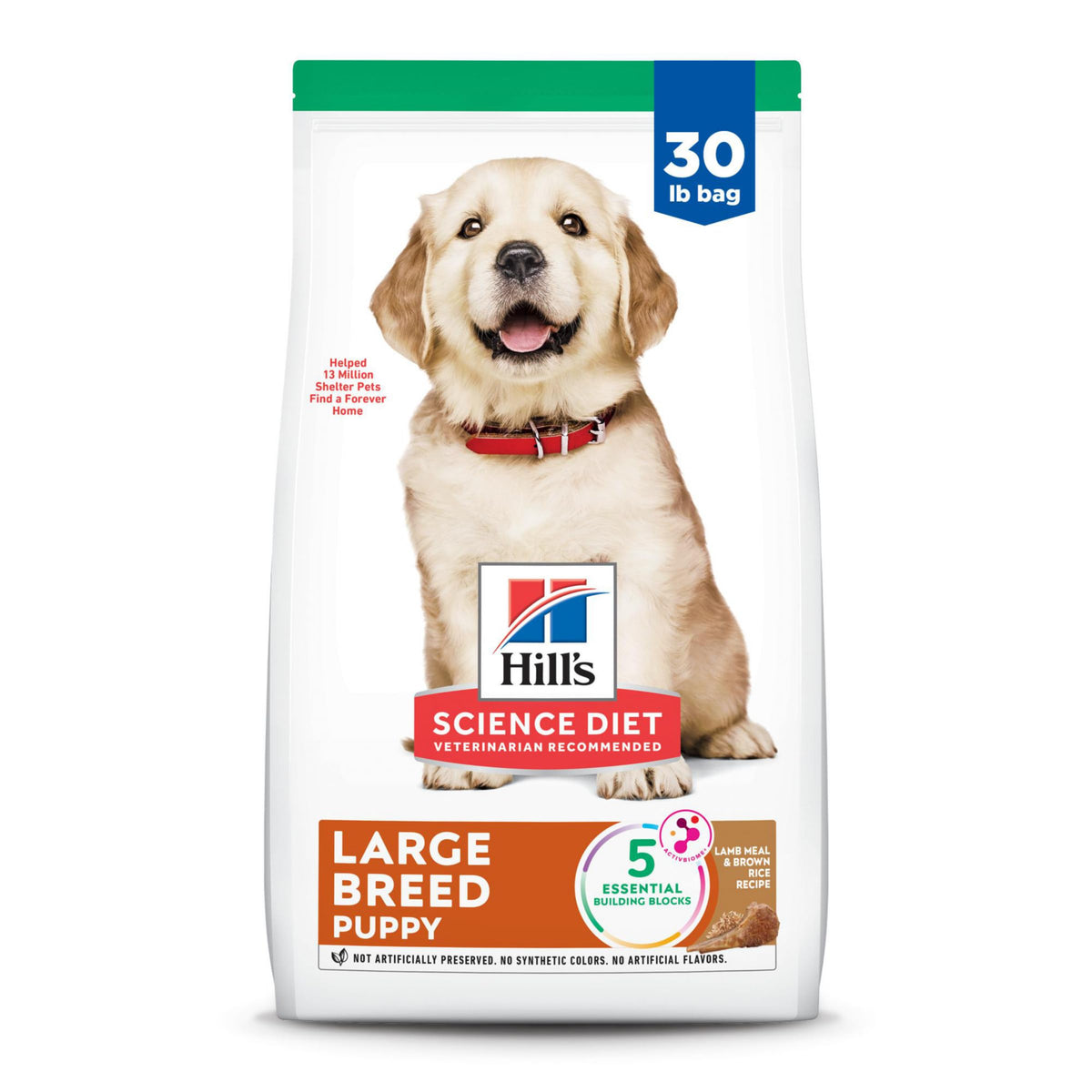 Hill'S Science Diet Puppy, Large Breed Puppy Premium Nutrition, Dry Dog Food, Lamb & Brown Rice, 30 Lb Bag