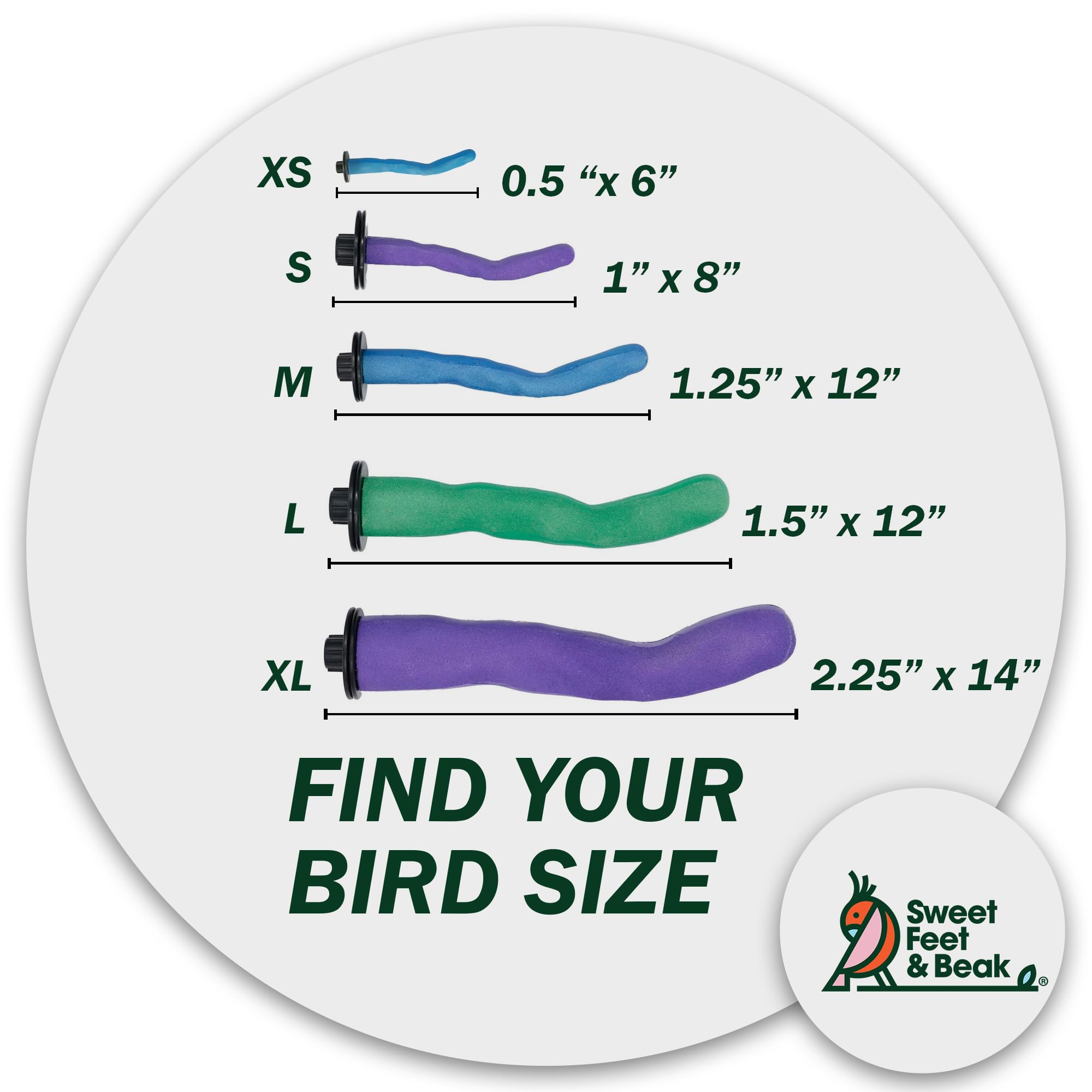 Sweet Feet And Beak Safety Pumice Perch - Trims Nails And Beak - Promotes Healthy Feet - Safe Non-Toxic Bird Supplies For Bird Cages - Small 8'