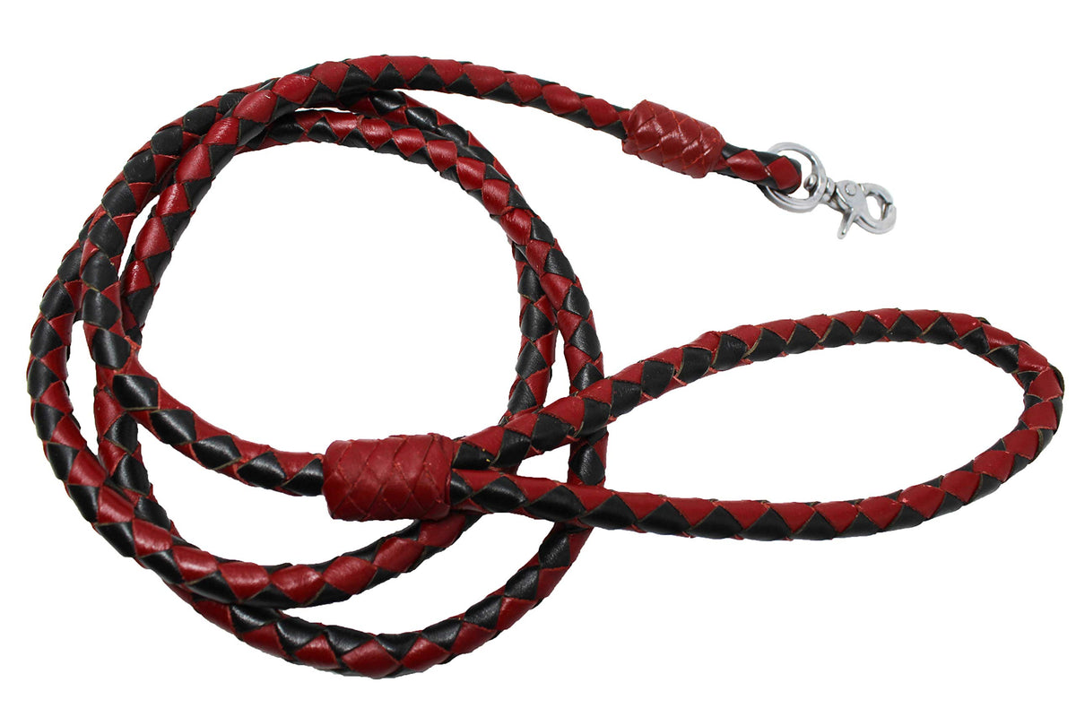 Challenger Handmade Leather Dog Collar Leash Padded Handle 60007Rd