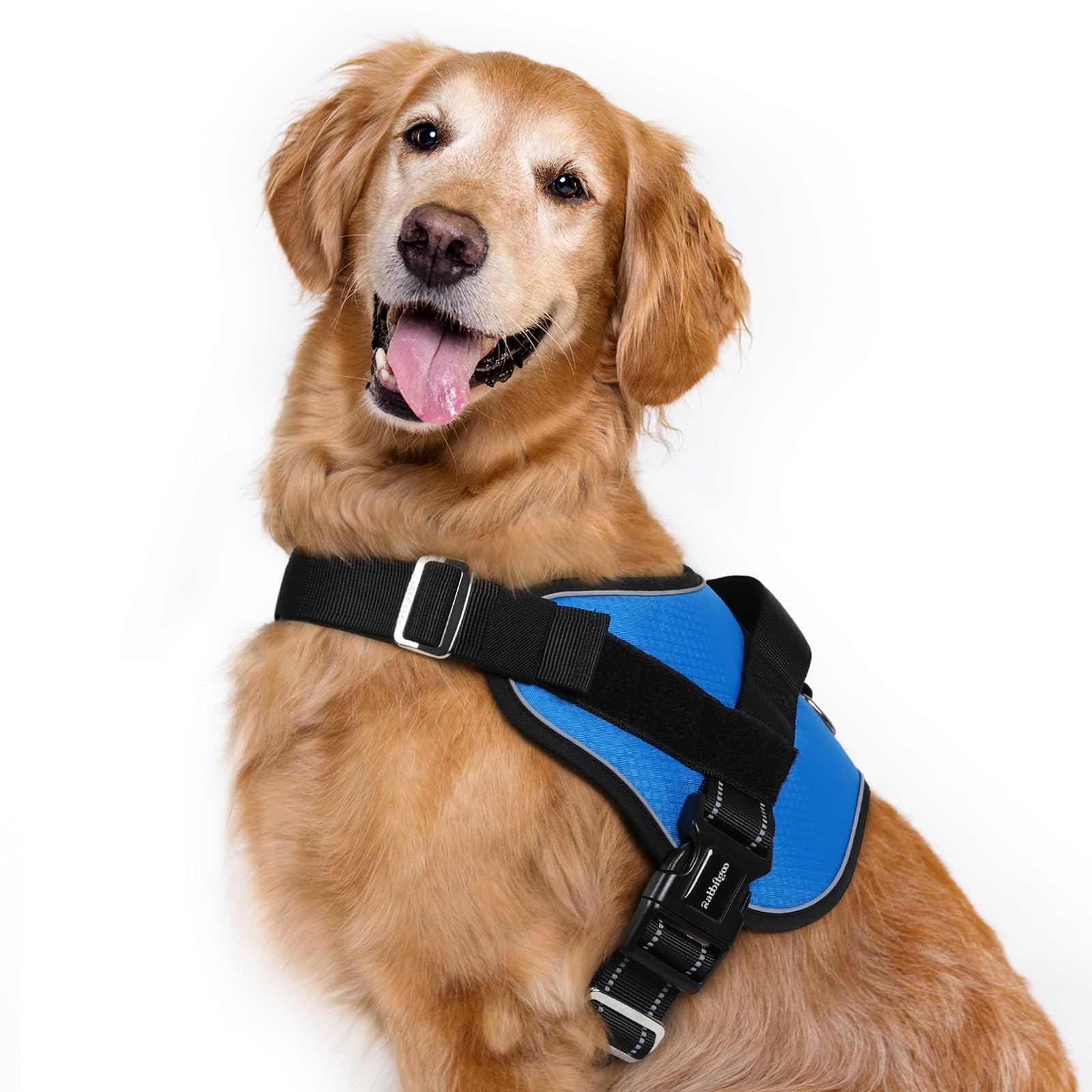 Rabbitgoo Dog Harness For Large, Easy On Pet Vest With One Buckle, No Pull Adjustable Service Harness With D-Ring & Handle, Refl