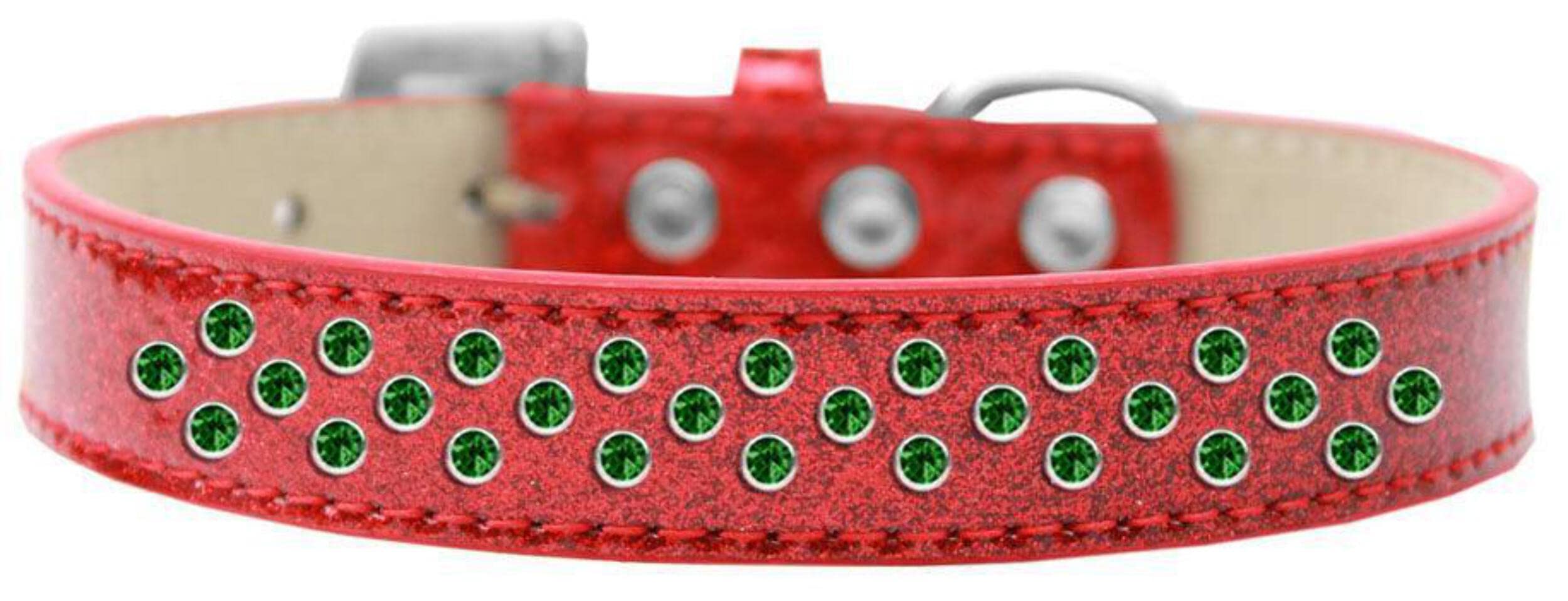 Dog, Puppy & Pet Ice Cream Collar, Emerald Green Crystal Rimsets Sprinkles Gold 20