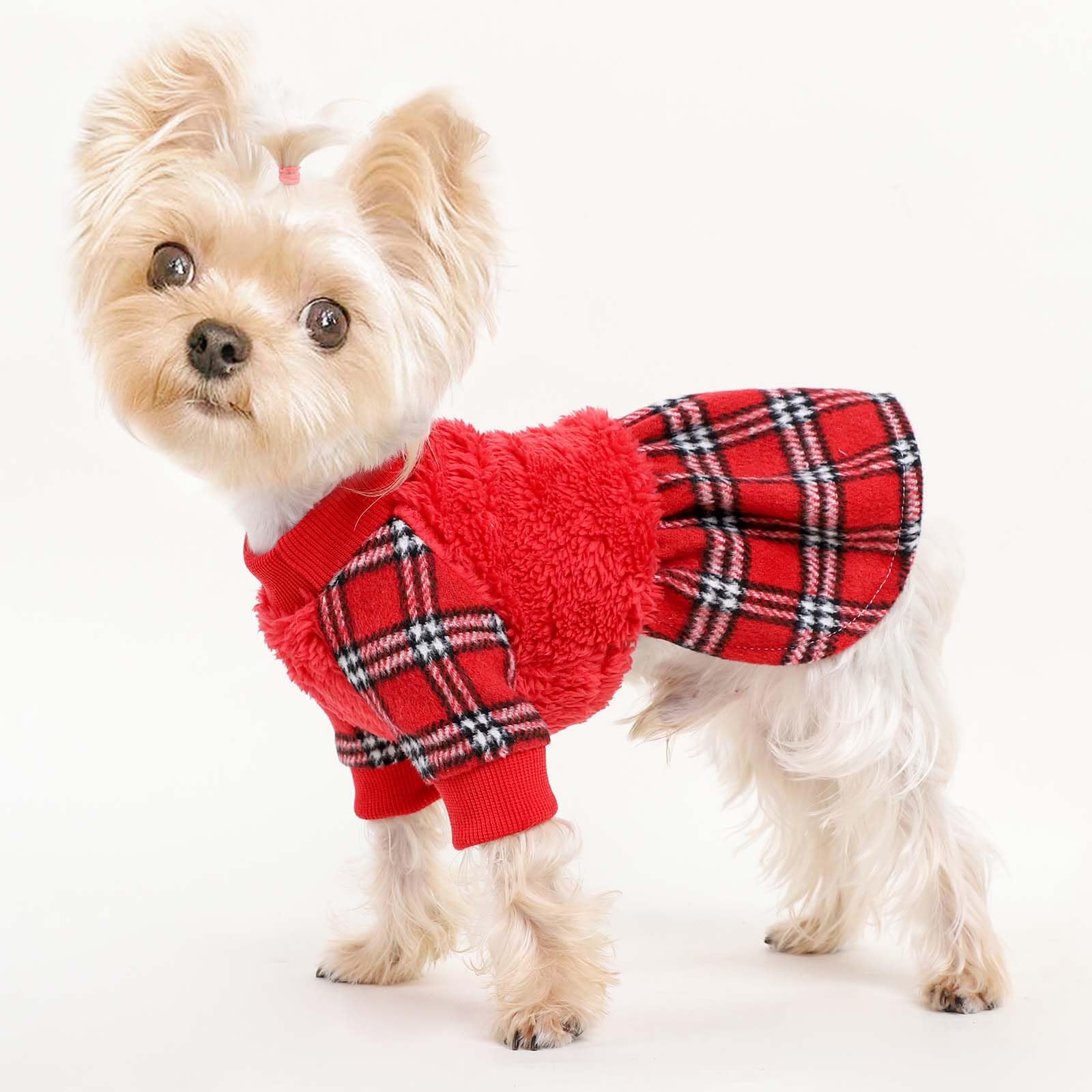 Shifenmei Christmas Dog Clothes Xxs Dog Dress Chihuahua Teacup Dog Dresses Winter Dog Clothes For Small Dogs Girl Fall Puppy Dre