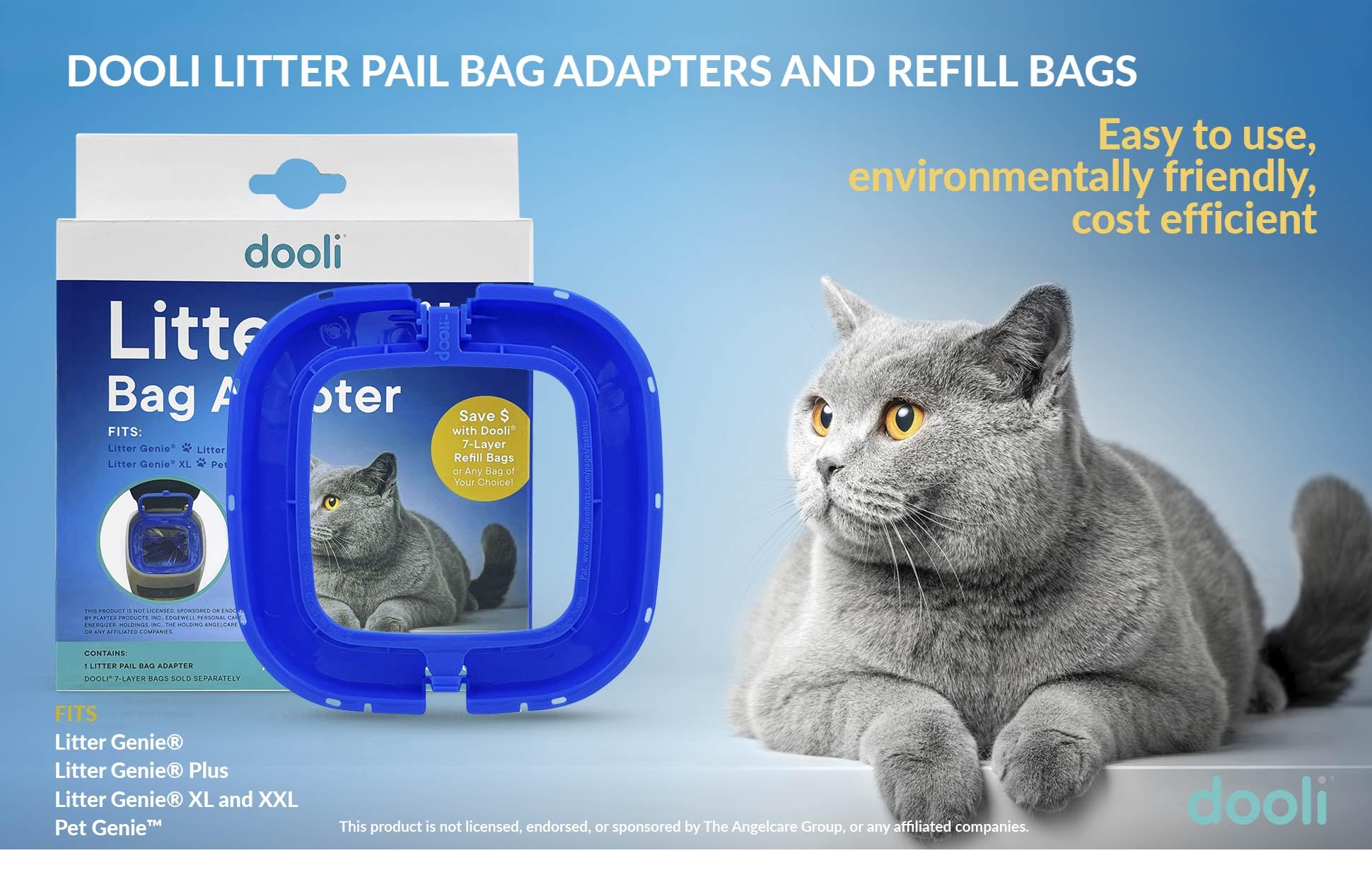 Cat Litter Pail Bag Adapter, Fits Litter Genie, Fits Litter Genie Plus, Fits Litter Genie Xl, Fits Litter Genie Xxl