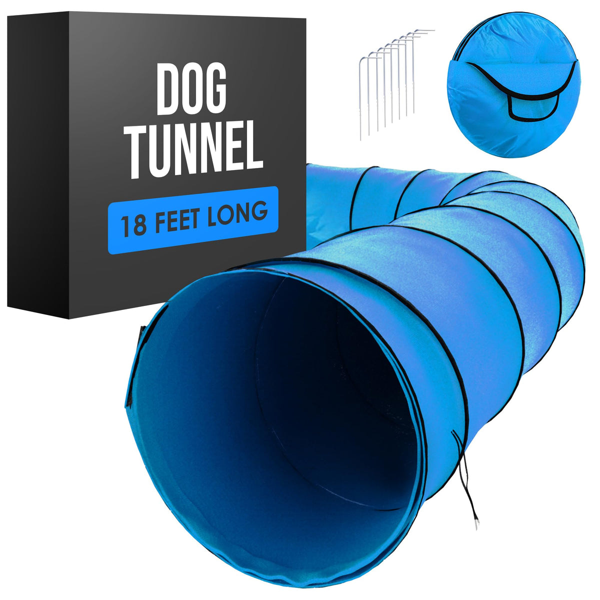 Houseables Dog Tunnel, Dog Agility Tunnel, Tunnel For Dogs, Dog Play Tunnel, Dog Agility Equipment, Dog Outdoor Play Equipment, Dog Playground Equipment, Dog Obstacle Course, For Backyard, Park, 18Ft