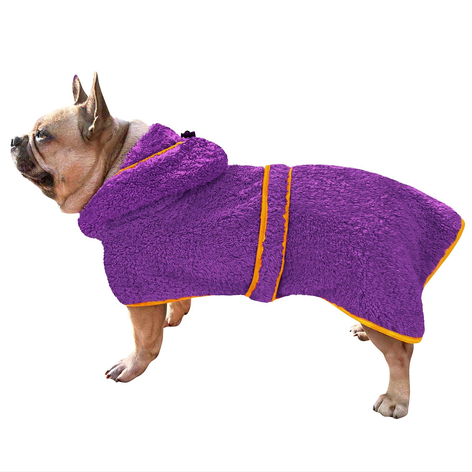 Bienbee Soft Dog Bathrobe,Super Absorbent & Quick-Drying Dog Robe With Hood, Cozy Drying Coat For After Bath, Purple M
