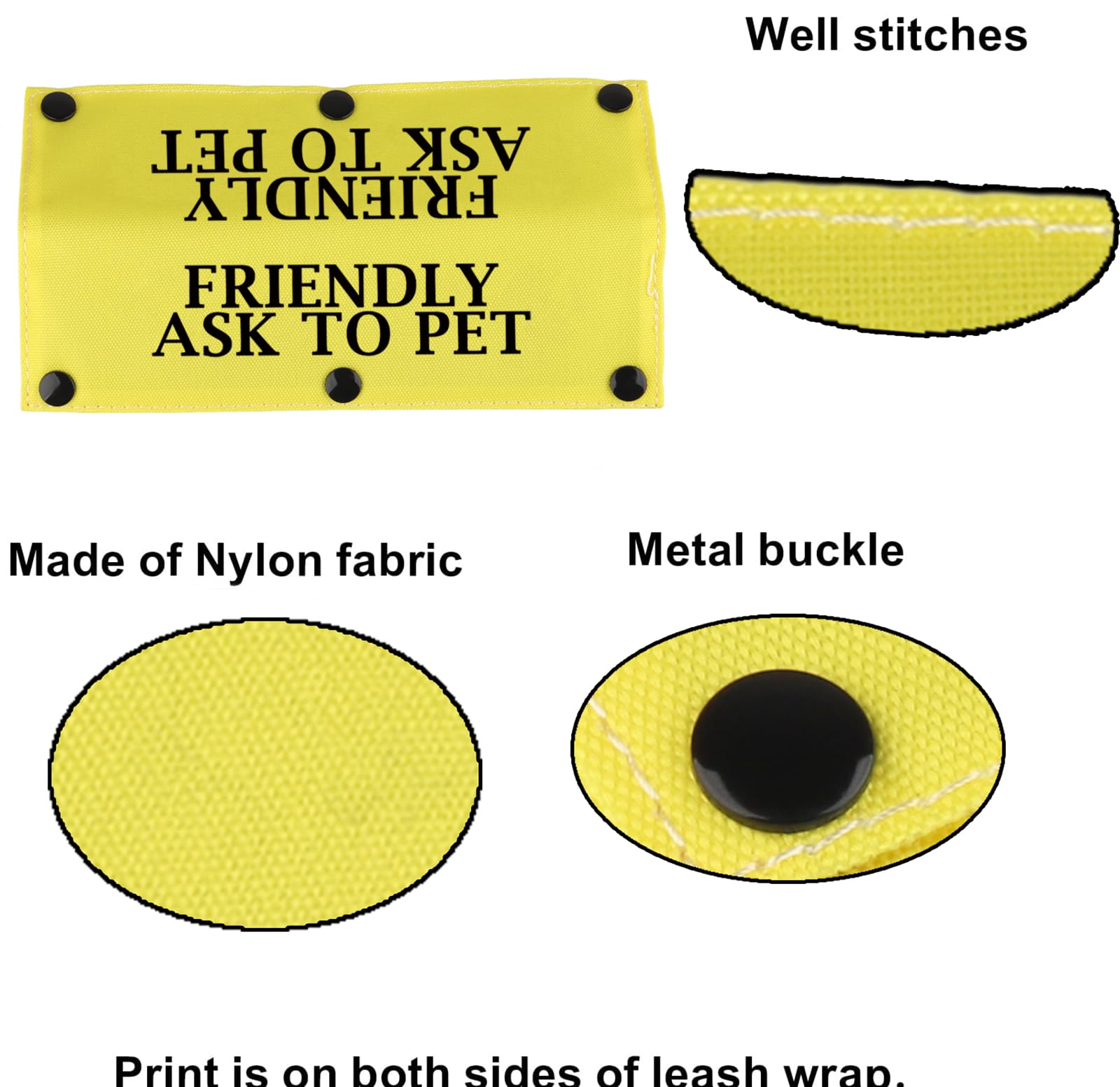 Special Needs Dog Leash Sleeve Friendly Ask To Pet Dog Leash Wrap Sleeve Alert Tag Pet Birthday Gift (Friendly Ask To Pet-Ye Sle