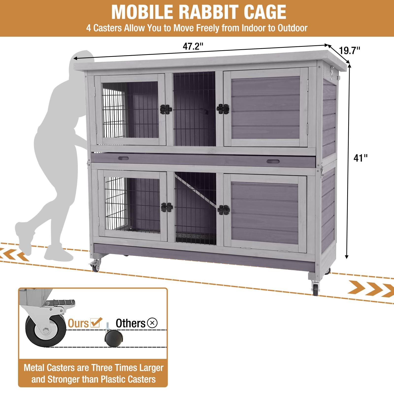 Gutinneen Folding Rabbit Hutch Indoor Bunny Cage In No Time Assemble Guinea Pig Cage Rabbit House Movable