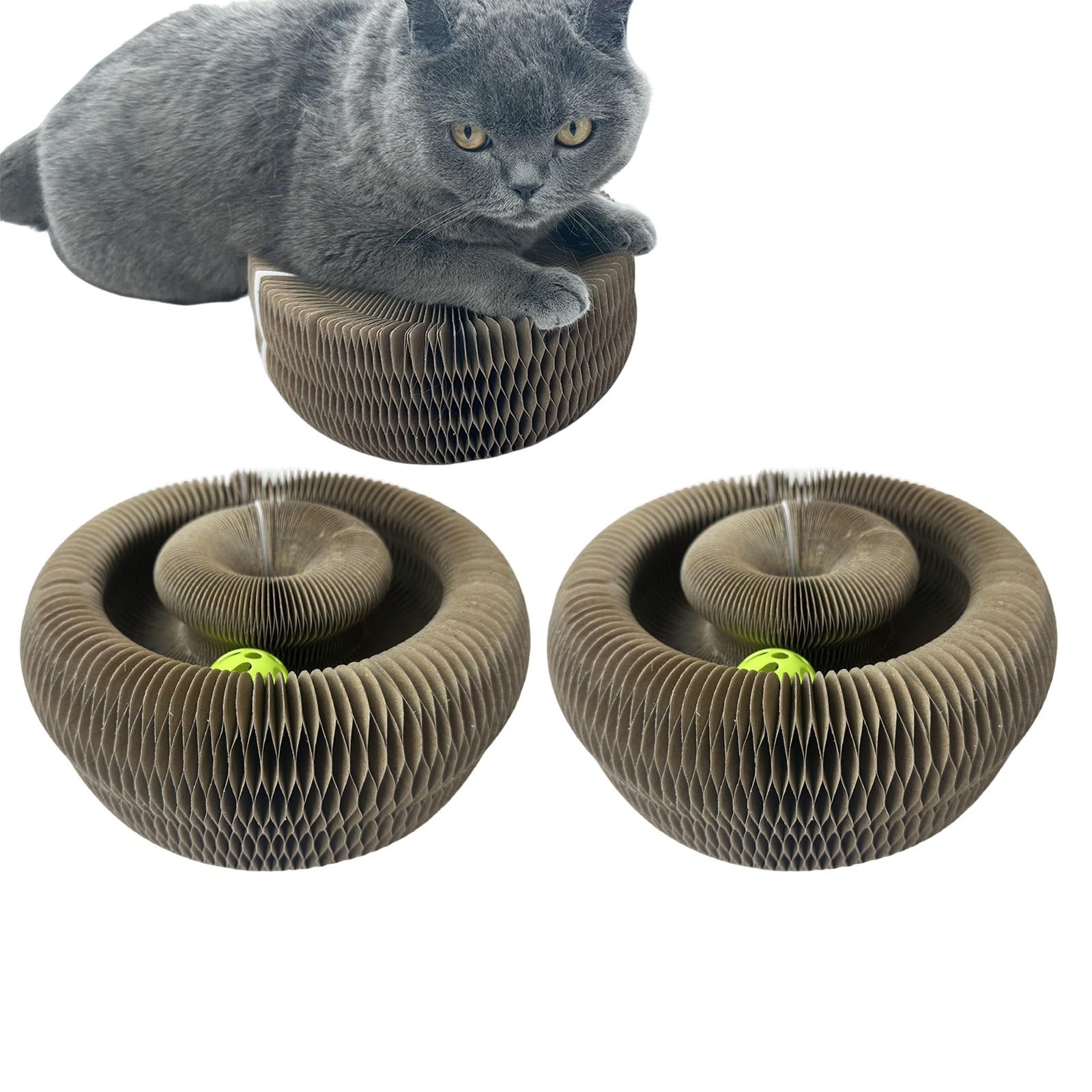 Bliwinpt Magic Accordion Cat Scratching Board - Interactive Toy For Bored Indoor Cats, Fun & Durable Cat Toys 2Pack