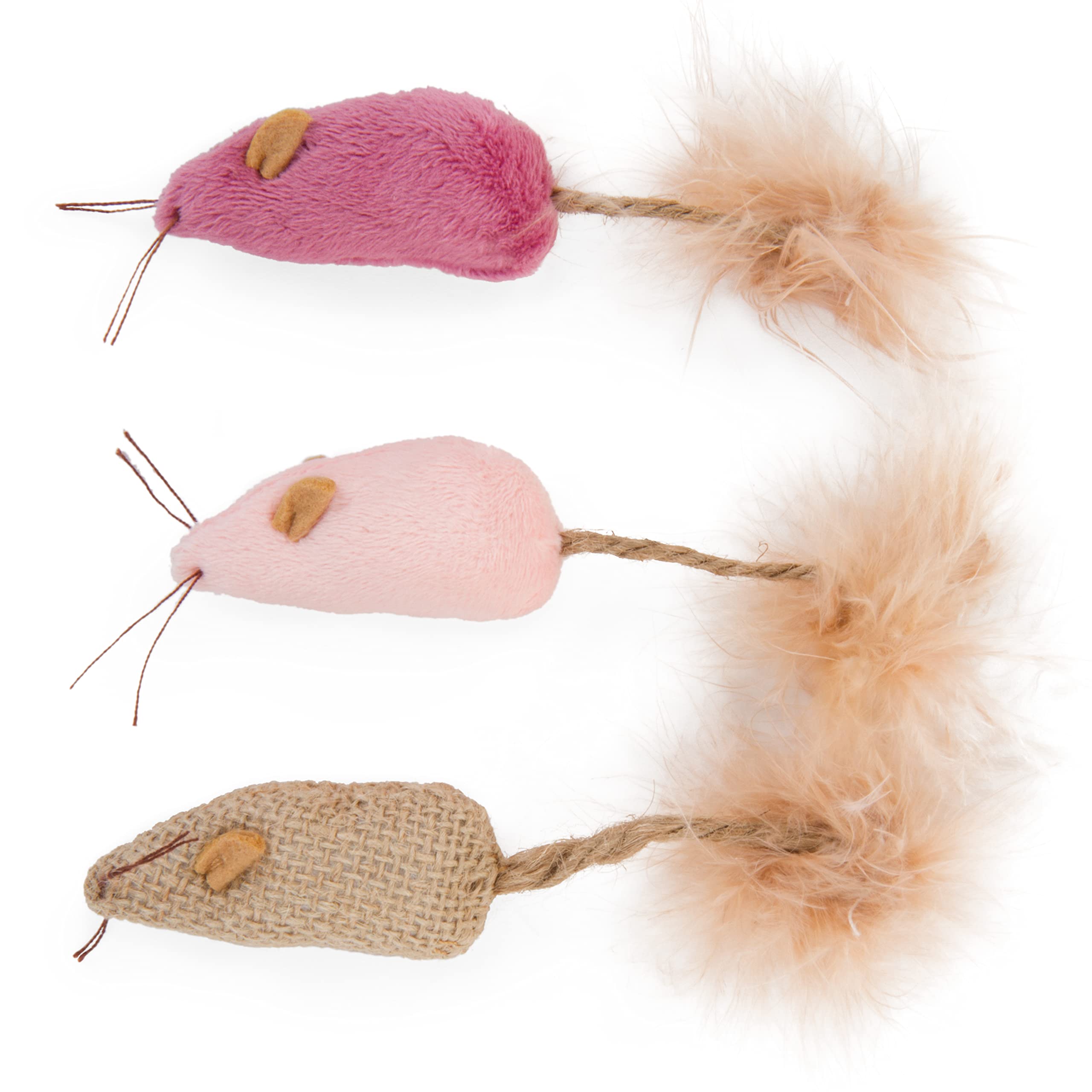 Petlinks (3 Count) 3 Blind Mice Catnip Cat Toys - Randomly Selected Color, 3 Count