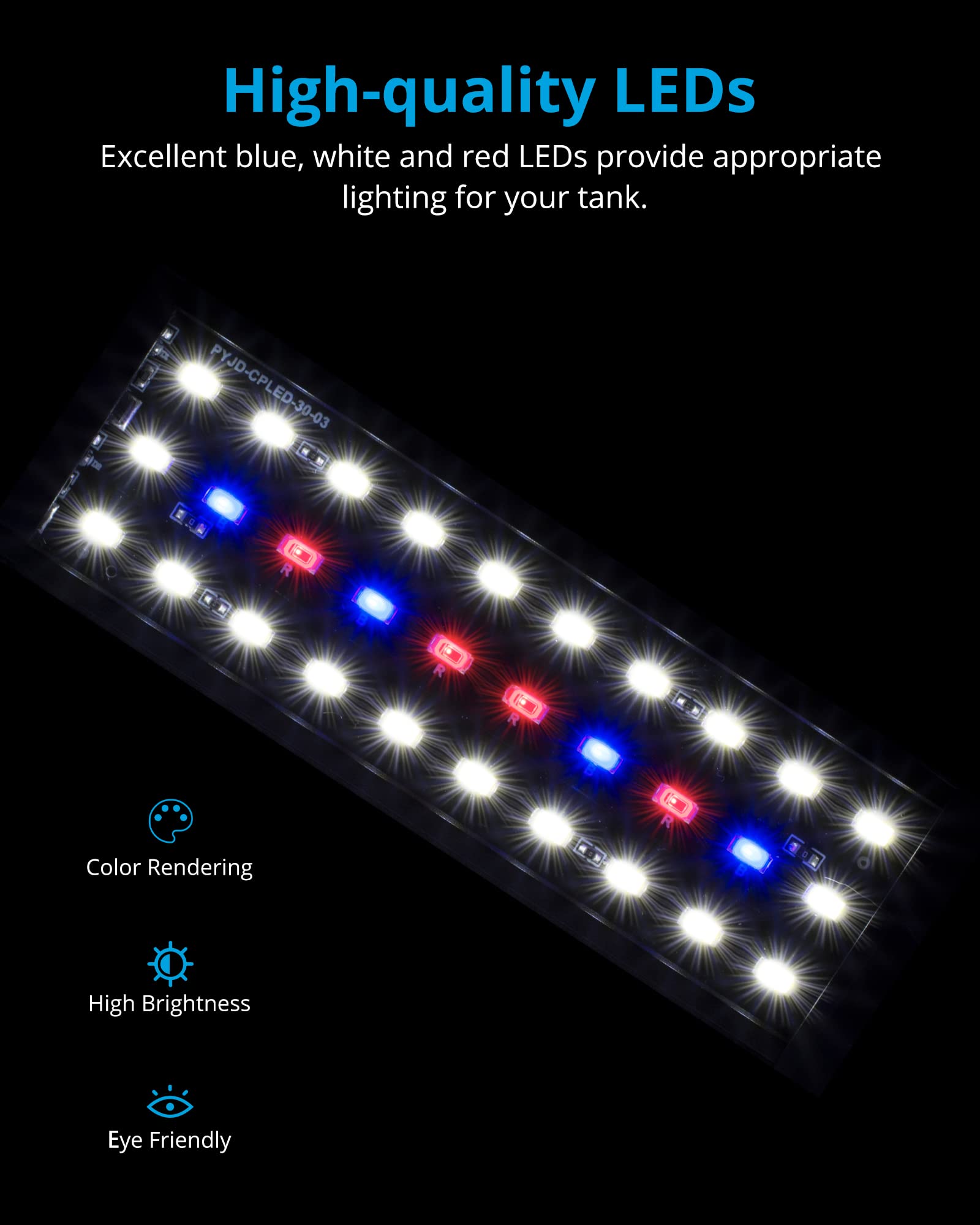 Nicrew Clip On Aquarium Light, Fish Tank Light With White, Blue And Red Leds, Planted Aquarium Light For Nano Tank, 2 Lighting Modes