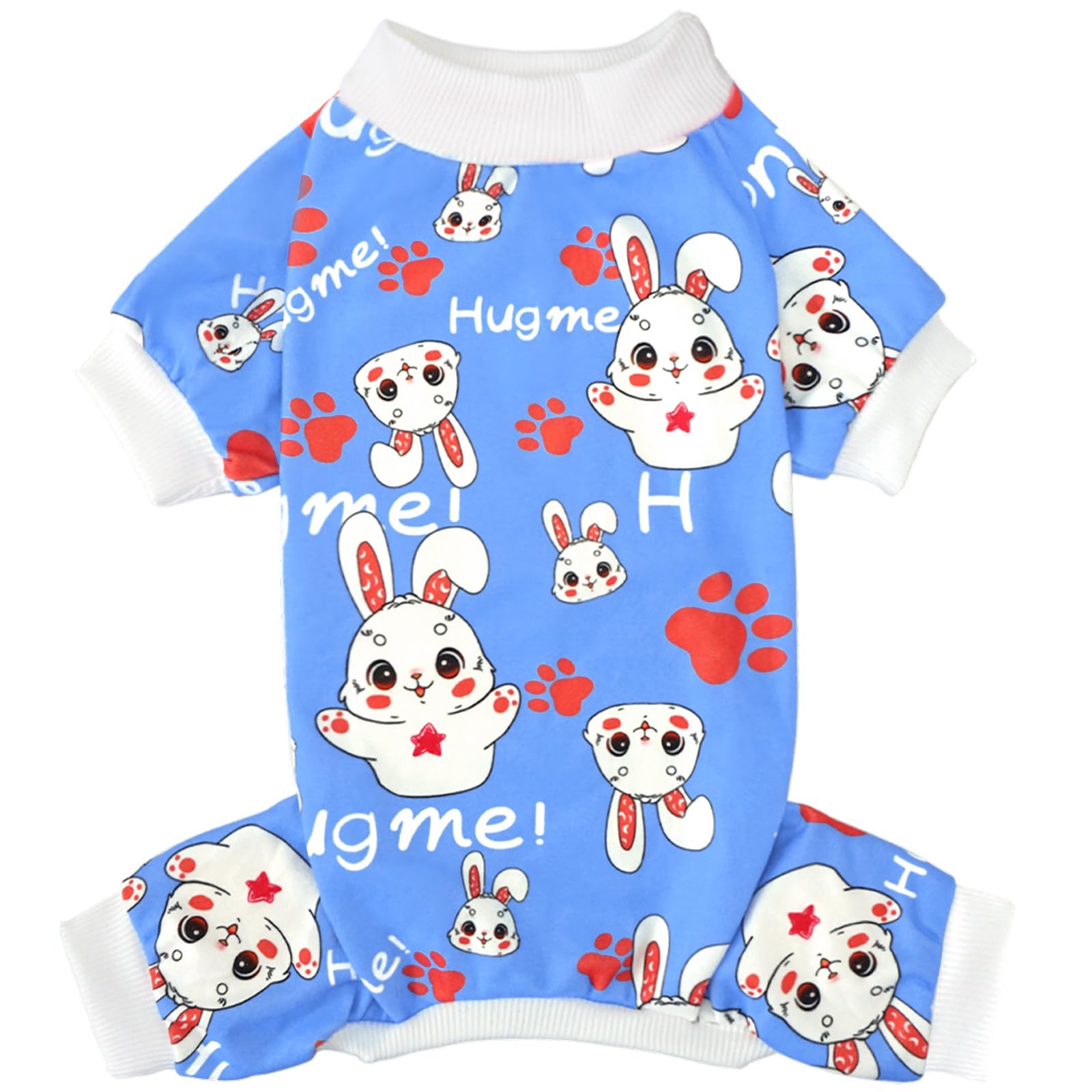 Xpudac Dog Pajamas Soft Stretchy Dog Clothes For Small Medium Dogs Pet Jumpsuit Cat Apparel-S