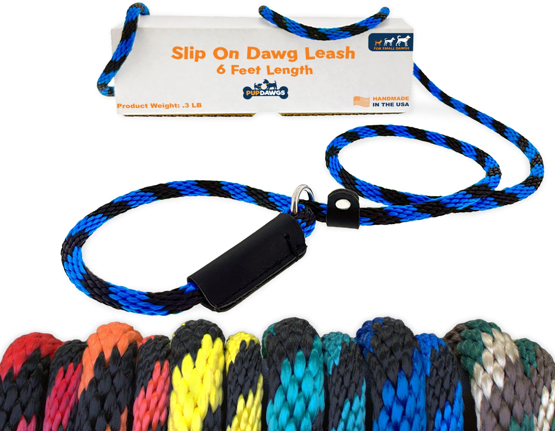 Slip Lead Dog Leash Made In The Usa | All In One No Pull Dog Leash And Collar With Adjustable Loop | 3/8    Thick For Small Dogs