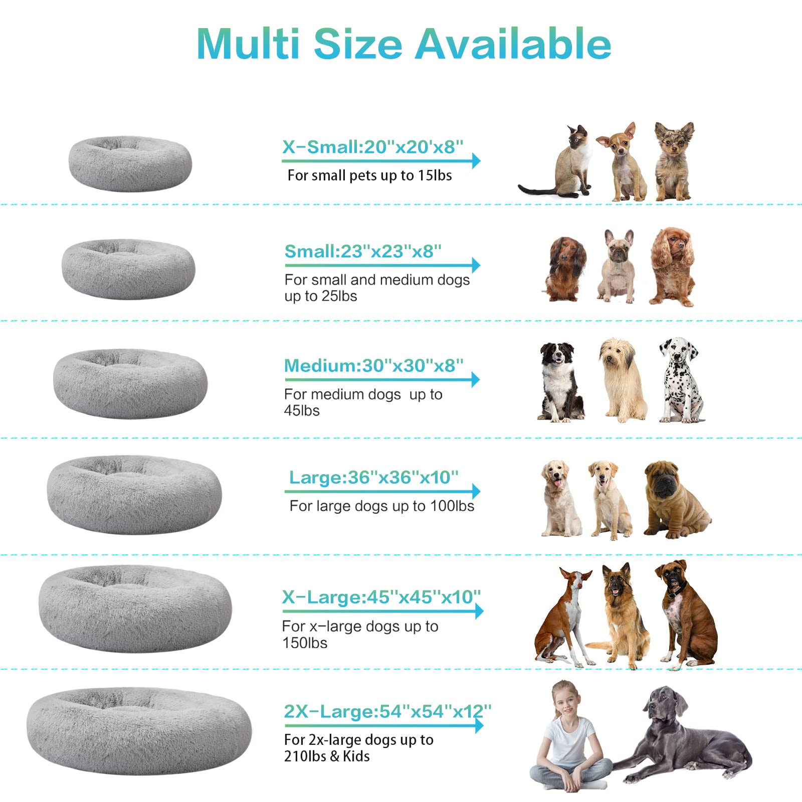 Savfox Calming Dog Bed, Anti Anxiety Dog Bed, Plush Donut Dog Bed For Small Dogs