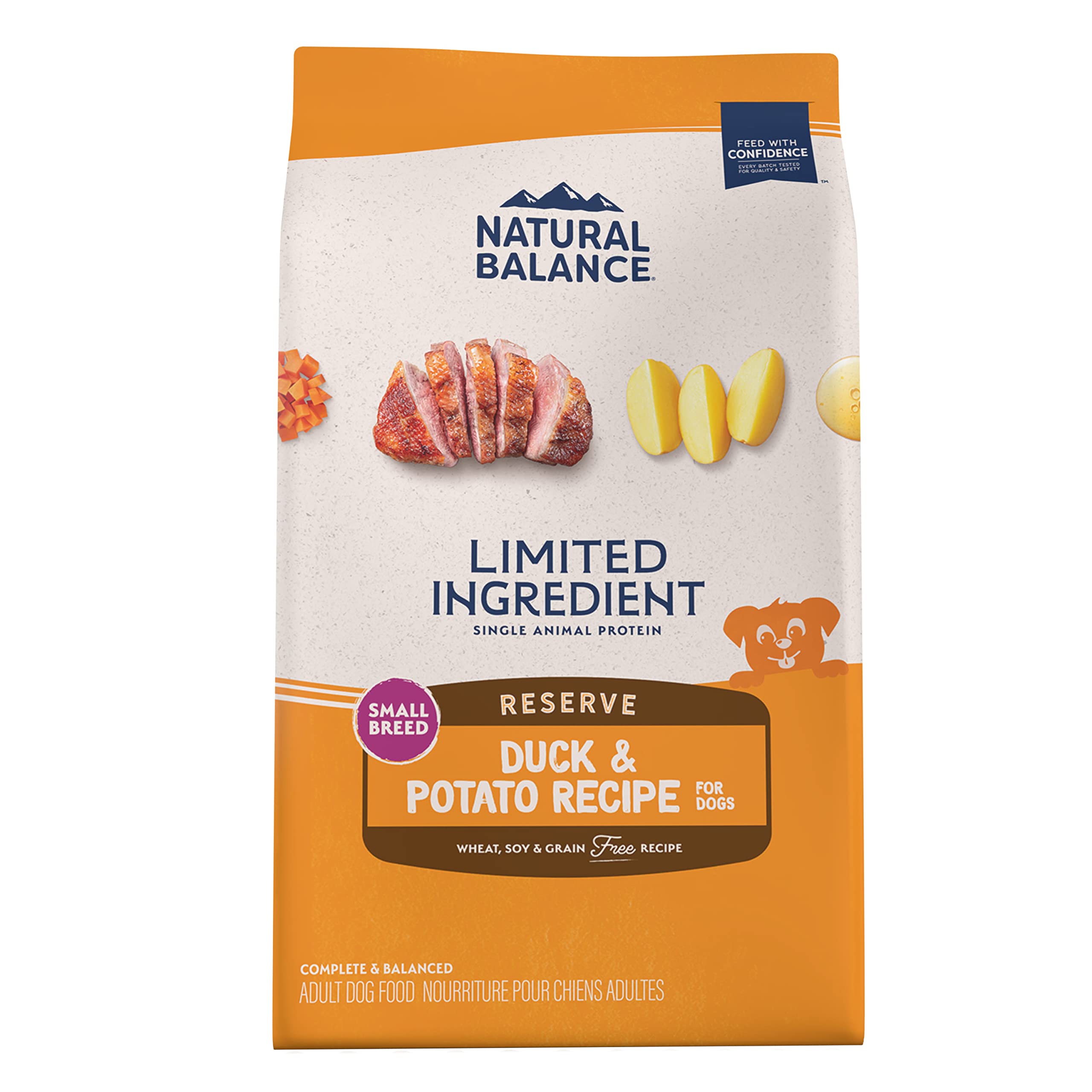 Natural Balance Limited Ingredient Small-Breed Adult Grain-Free Dry Dog Food, Reserve Duck & Potato Recipe, 4 Pound (Pack of 1)