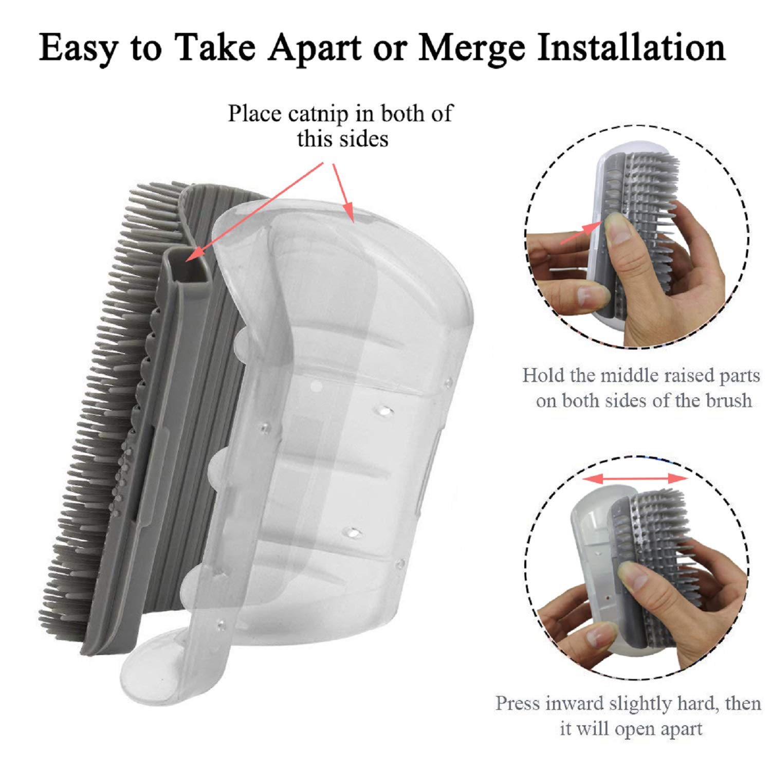 Kingtree Cat Corner Scratcher Self Groomer With Catnip, 2 Pack Softer Cat Face Scratchers Wall Corner Grooming Massage Combs For Long & Short Fur Cats