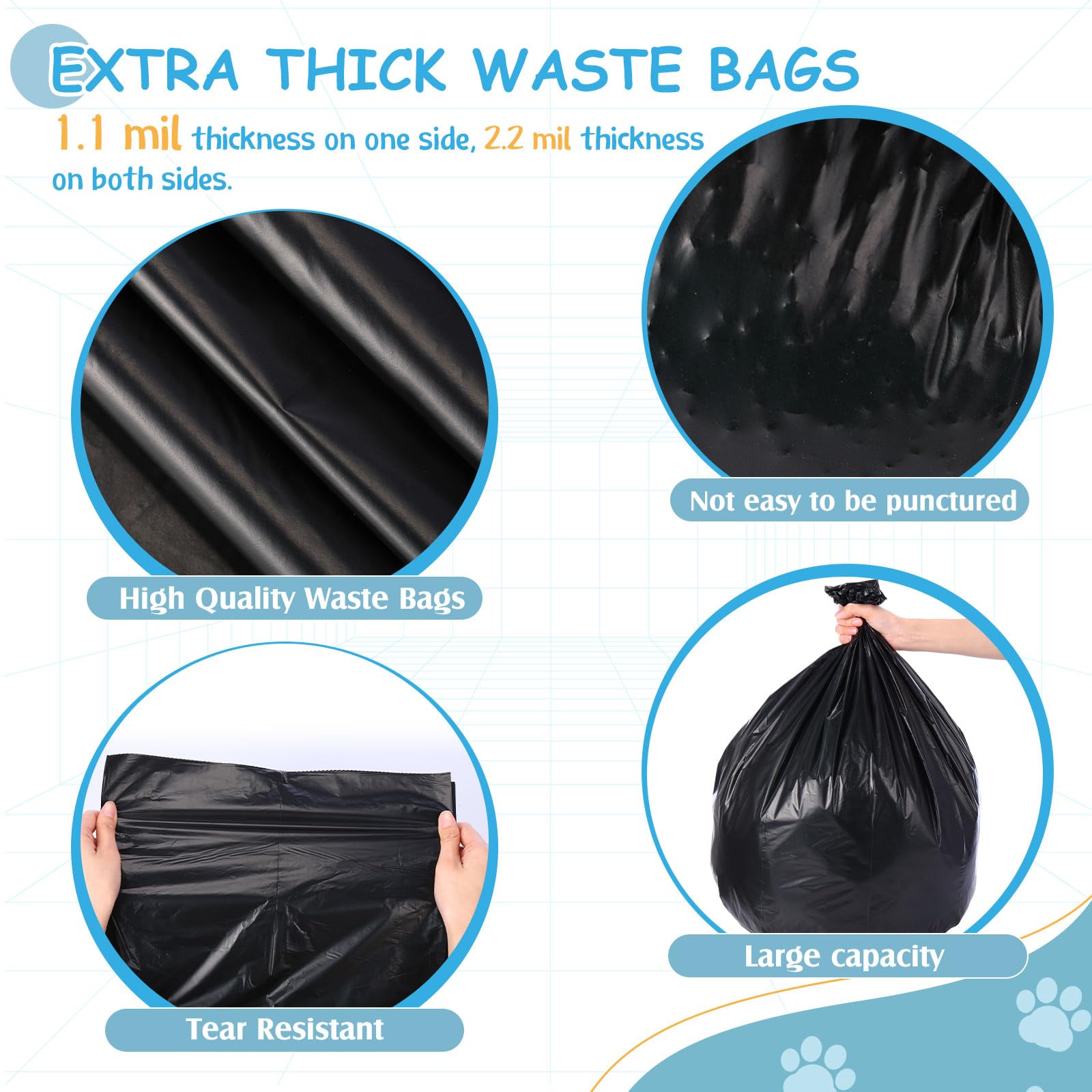 Weekgrat 150 Pcs Dog Waste Bags Dog Poop Large Leak Proof Bags 26'X 33' Pet Waste Station Can Liners Heavy Duty Pet Trash Bin