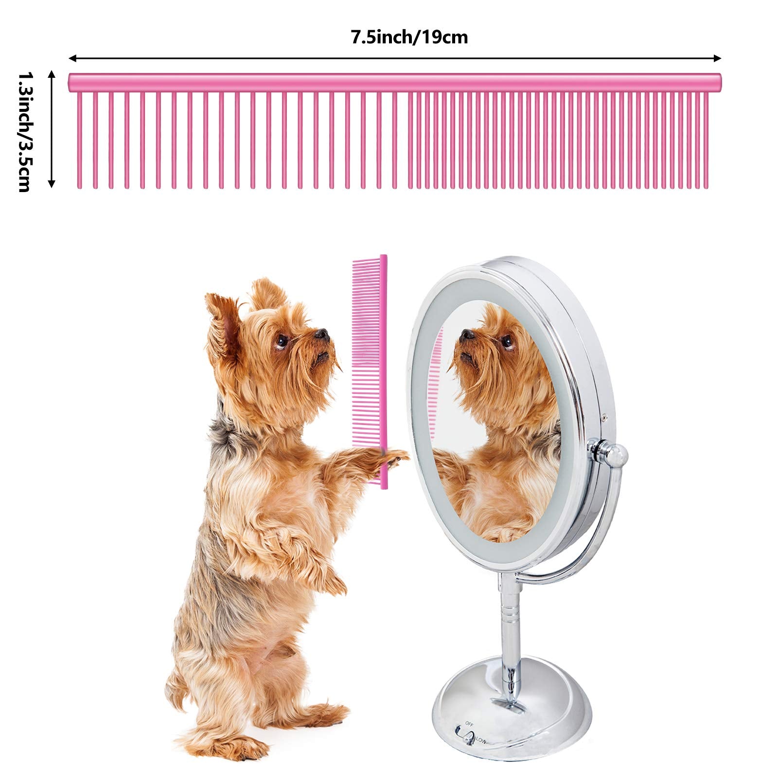 3 Pcs Stainless Steel Grooming Combs For Matted And Tangled Long Hair - Pet Guide Clippers For Dog And Cat