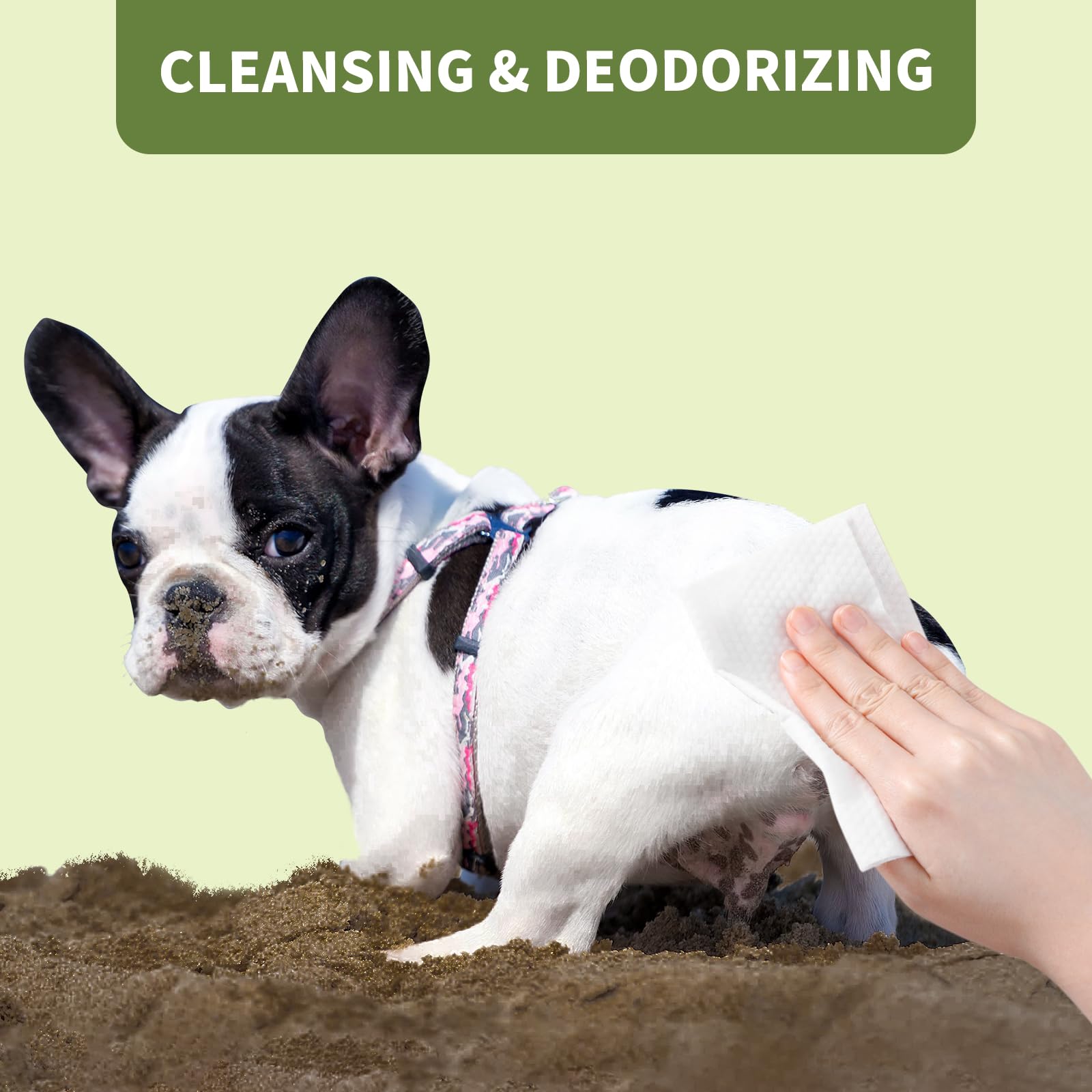 400 Unscented Dog Wipes For Paws And Butt Plant Based Hypoallergenic Pets Cleansing & Deodorizing Anal Gland Hygienic Puppy Wipe