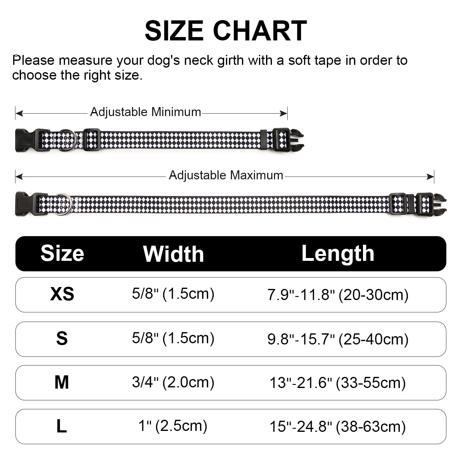 Mercano Adjustable Dog Collar - Special Design Patterns, Soft Nylon Comfortable Durable Pet Collar For Small Medium Large Dogs (S, Rhomb)