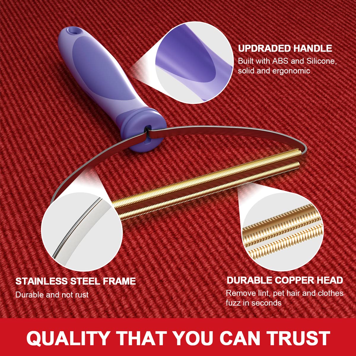 Pet Hair Remover, Dog Cat Hair Remover, Lint Cleaner Pro, Fur Removal Tool, Portable Carpet Scraper For Carpets, Car Mat, Couch,