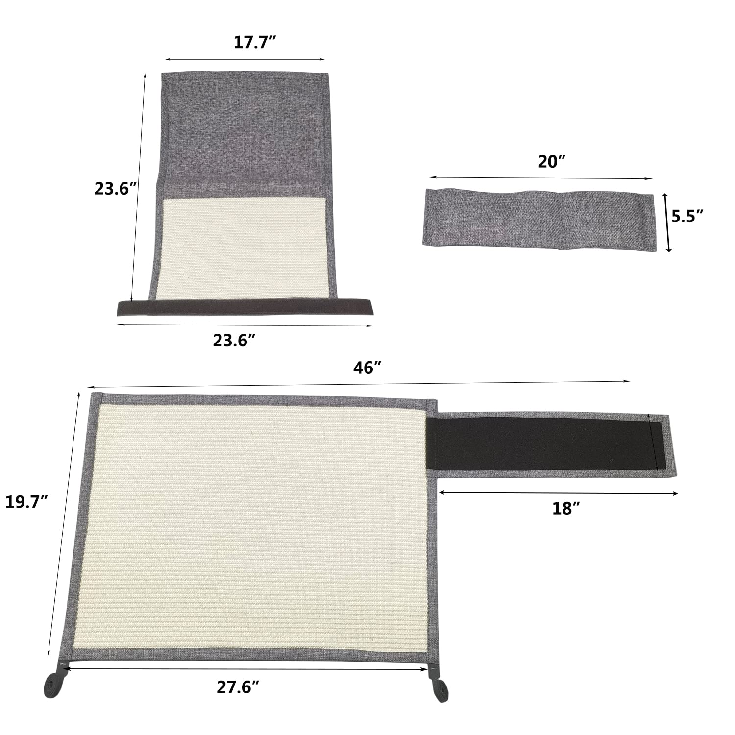 Fully Wrapped Cat Scratcher Couch- Natural Sisal Furniture Protection from Cats-Corner cat Scratcher for Couch Bed,Chair-Easy In