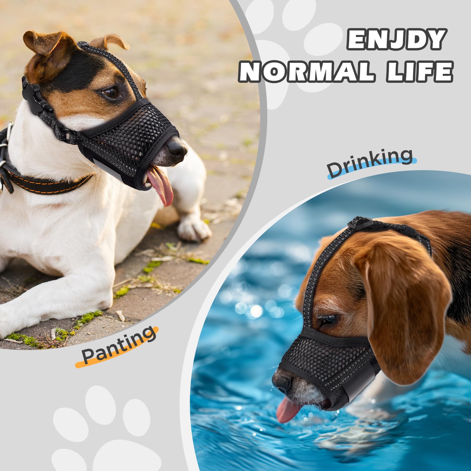 Bonthee Dog Muzzle,Soft Mesh Muzzle For Small Medium Large Dogs To Prevent Biting,Pets Muzzle For Chihuahua Poodle Husky Labrado