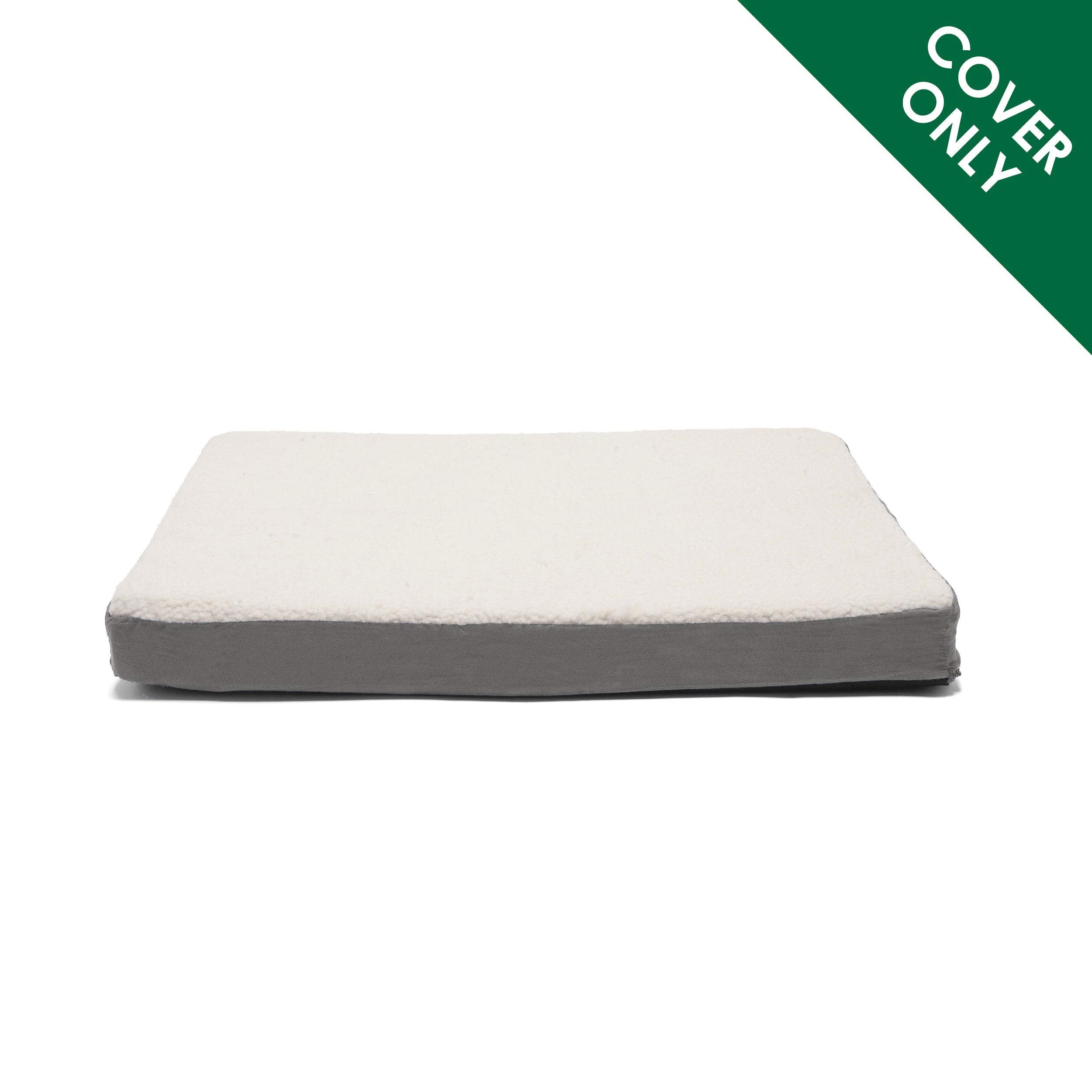 Furhaven Replacement Dog Bed Cover Sherpa & Suede Mattress, Machine Washable - Gray, Jumbo Plus (Xx-Large)