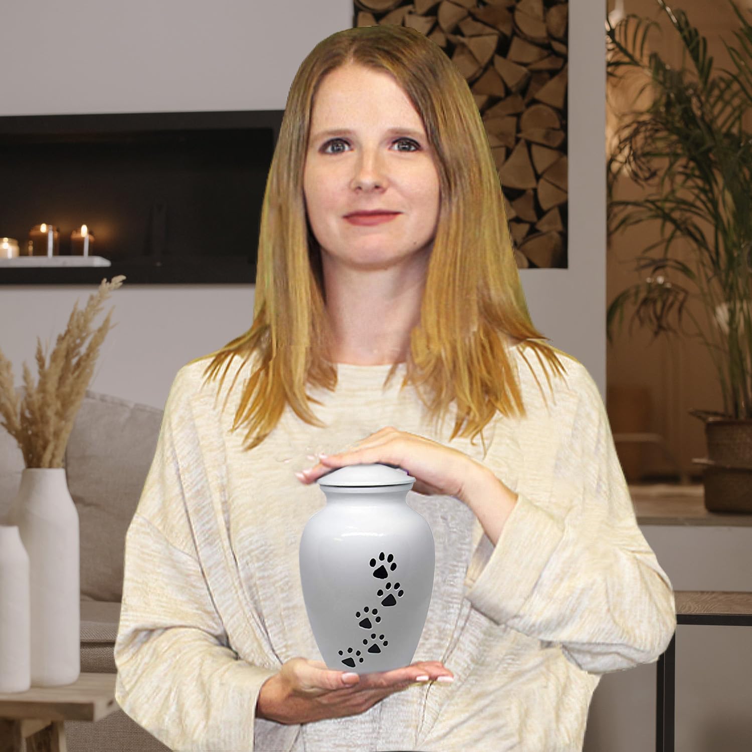 Trupoint Memorials Pet Urn For Dogs And Cats Ashes - A Loving Resting Place For Your Special Pet, Cat And Dog Urns For Ashes, Pet Cremation Urns – White, Small Pets Up To 17 Lbs