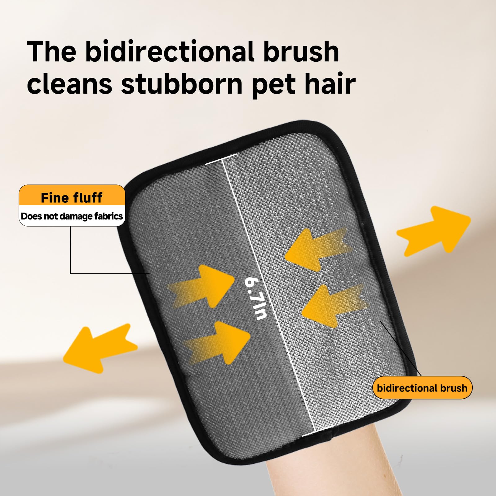 NVNAN 2-in-1 Pet Grooming Glove & Fabric Hair Remover - Reusabie, Silicone Massage Bristles,Static Adhesion for Quiuck Shedding