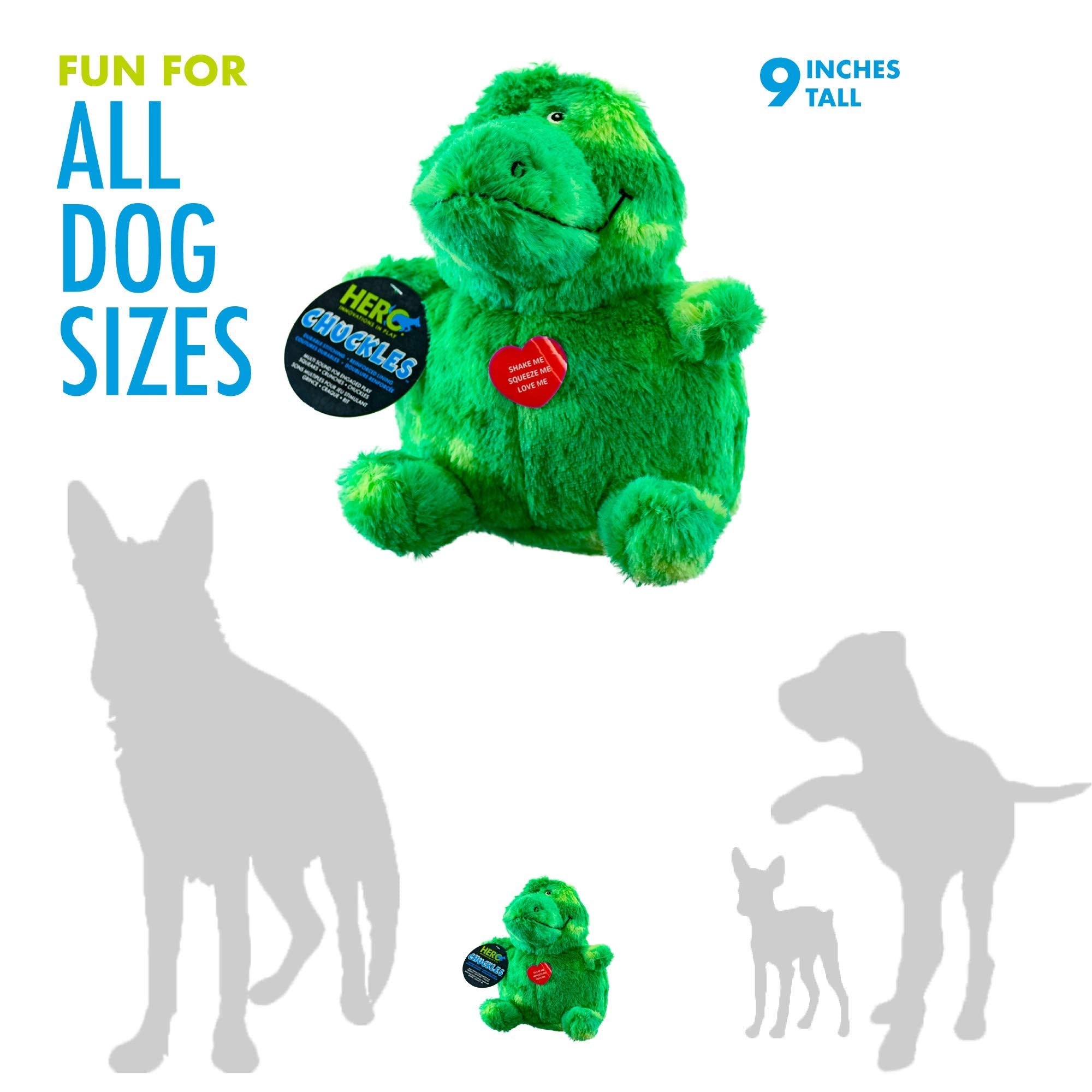 Hero | Chuckles Bellies | Gator Plush Dog Toy | Dog Squeaky Toys | Durable Stuffed Animal With 3 In 1 Squeaker