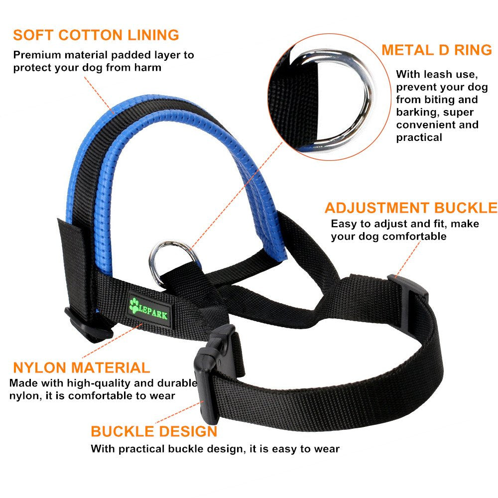 Nylon Dog Muzzle For Small,Medium,Large Dogs Prevent From Biting,Barking And Chewing,Adjustable Loop(Xxxl/Blue)