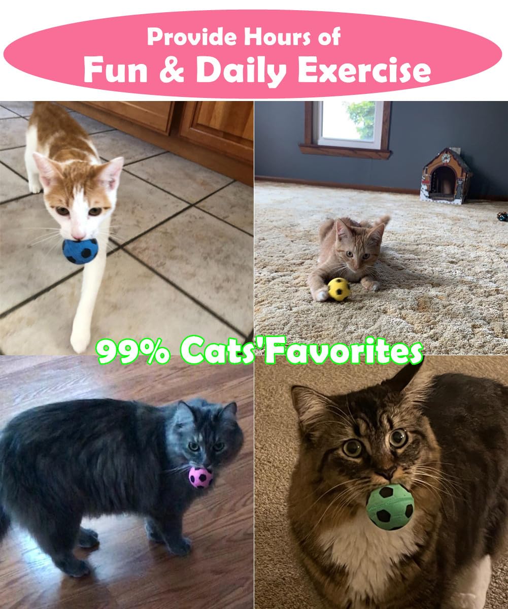 Petfavorites Foam Soccer Balls Cat Toys - Pack Of 12