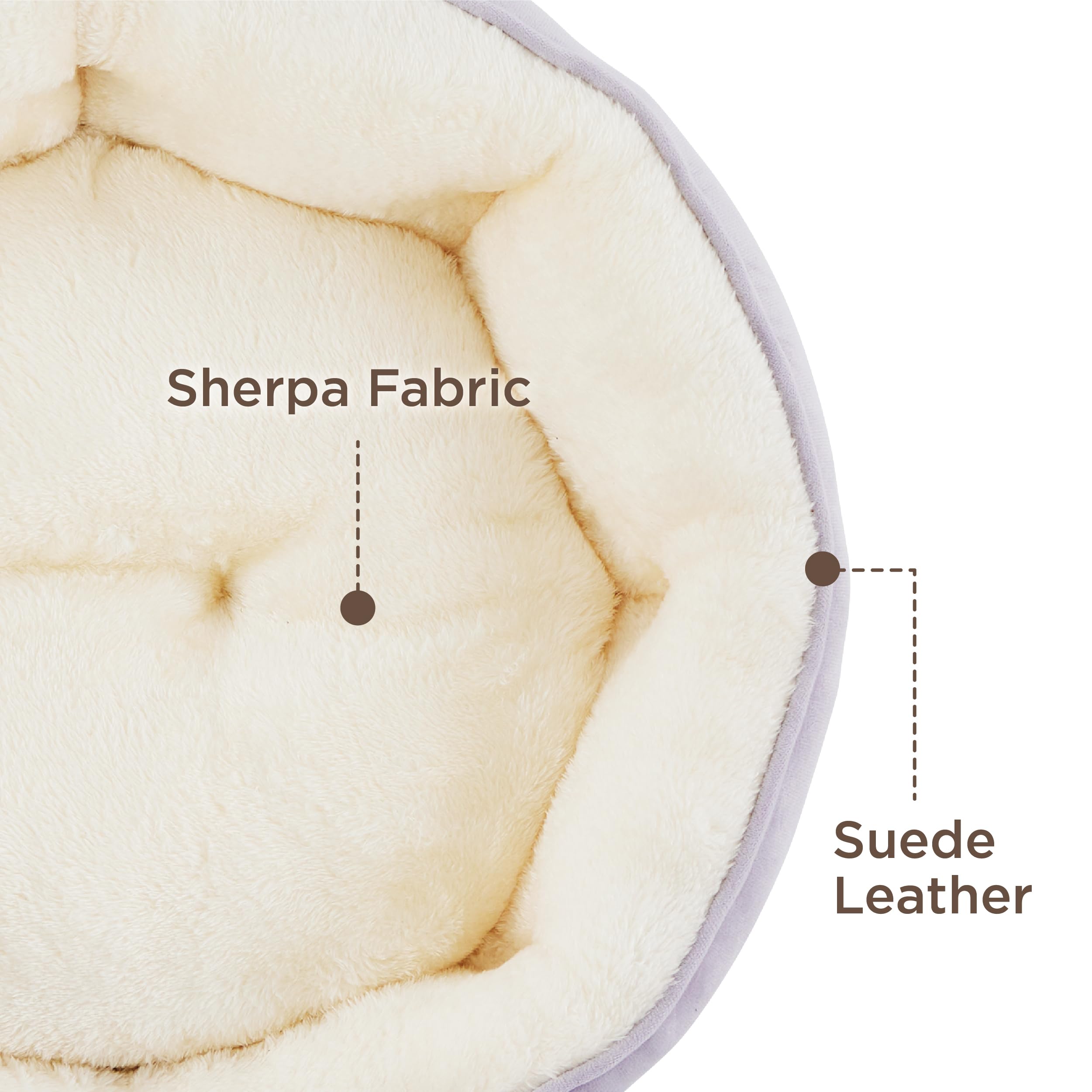 Bedsure Dog Beds For Small Dogs - Round Cat Beds For Indoor Cats, Washable Pet Bed For Puppy And Kitten With Slip-Resistant Bottom, 25 Inches, Misty Lilac
