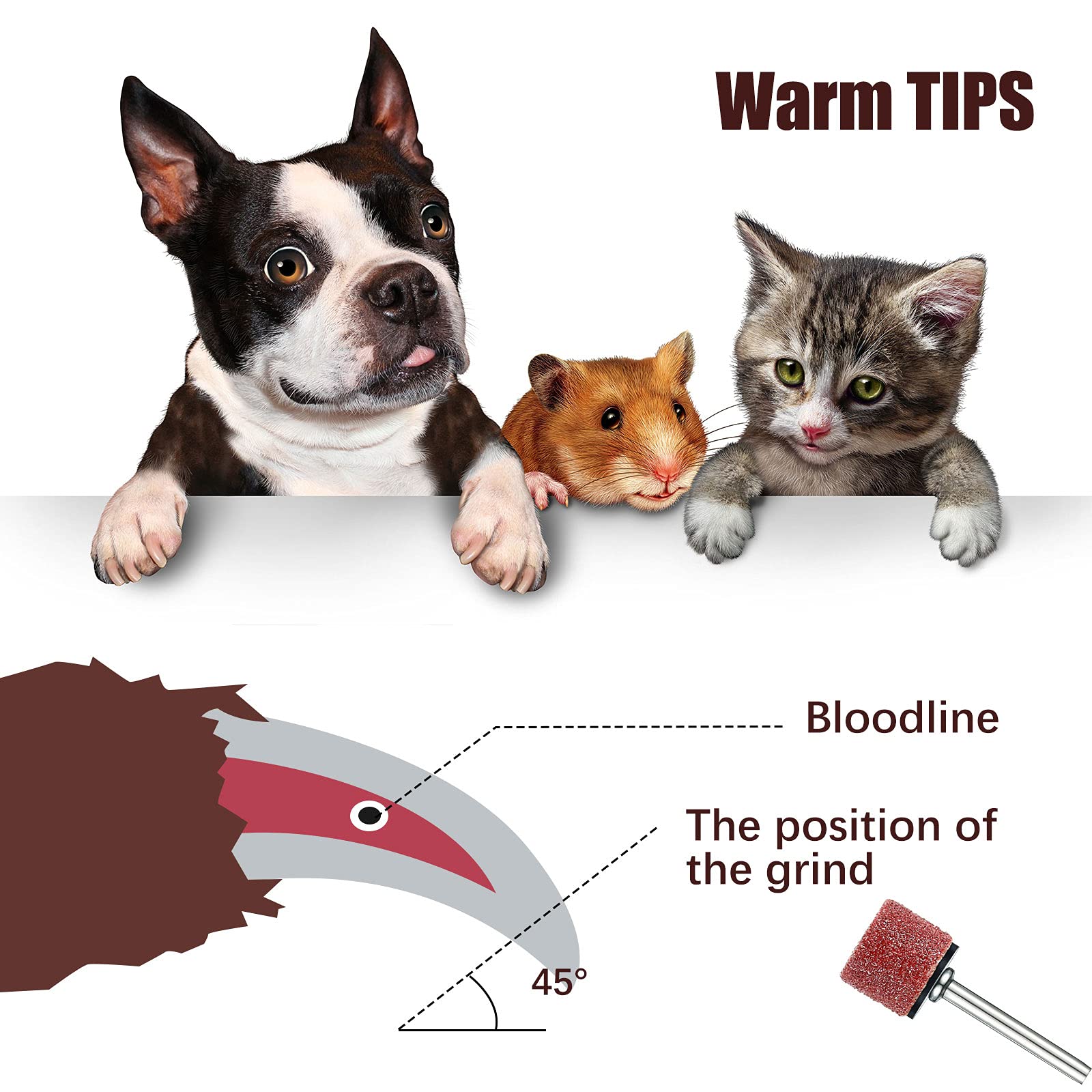 22 Pet Nail Grinder Replacement Kit With Grit Sanding Bands Pet Smoother Claw Care Black Grinding Drums Dog Nail Grinder Replace