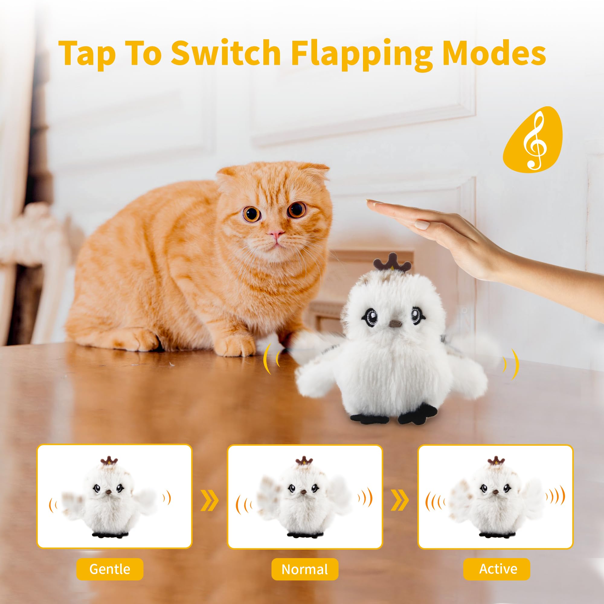 Gigwi Interactive Cat Toys For Indoor Cats, Flapping And Chirping Catnip Toys For Cat Exercise, Automatic Cat Toy With Beating W