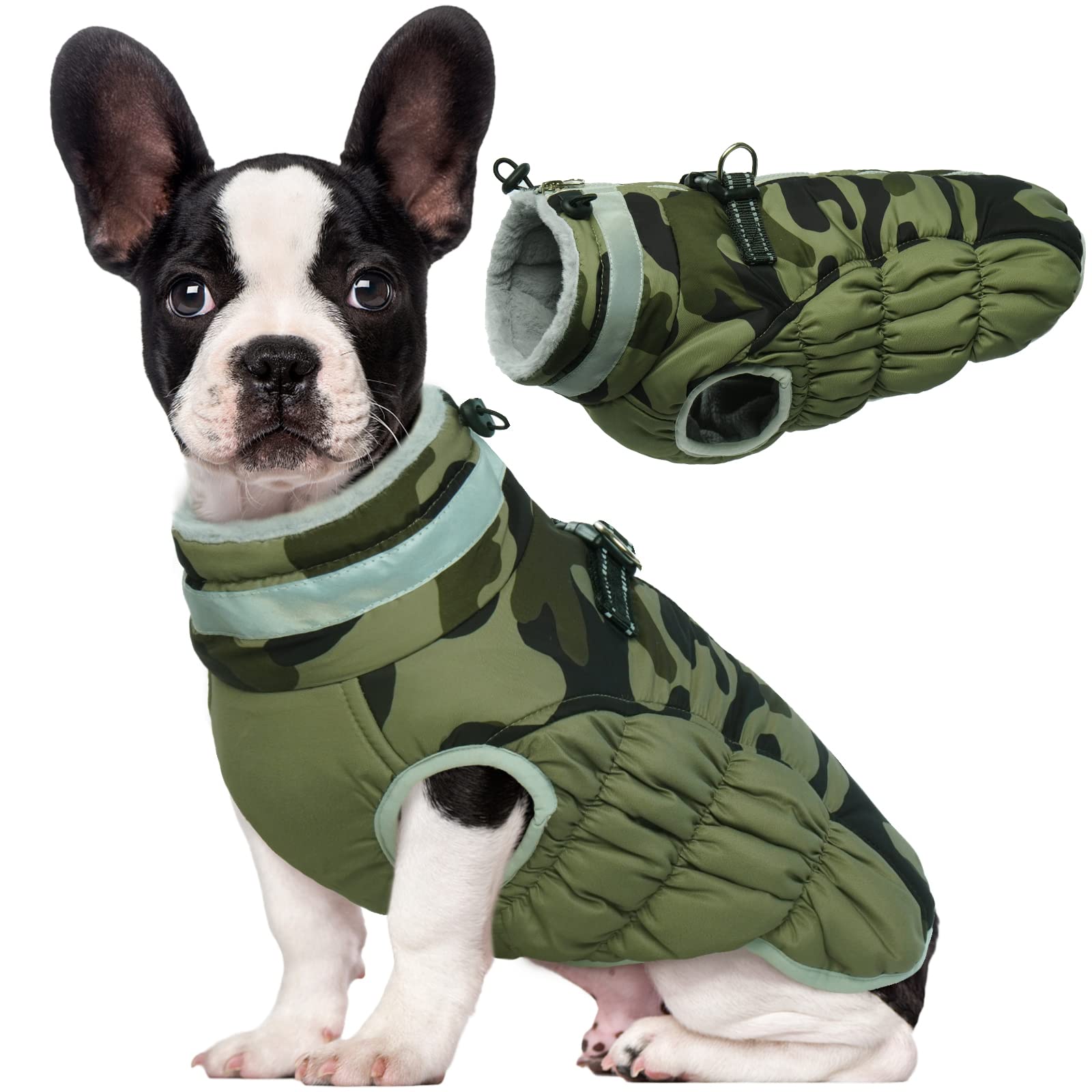 Lelepet Dog Coat,Warm Dog Winter Coat Waterproof Dog Jacket With Harness Dog Padded Vest Windproof Reflective Dog Fleece Jacket Vest Turtleneck Zippered Dog Snow Jacket Xs Dog Coats For Small Dogs