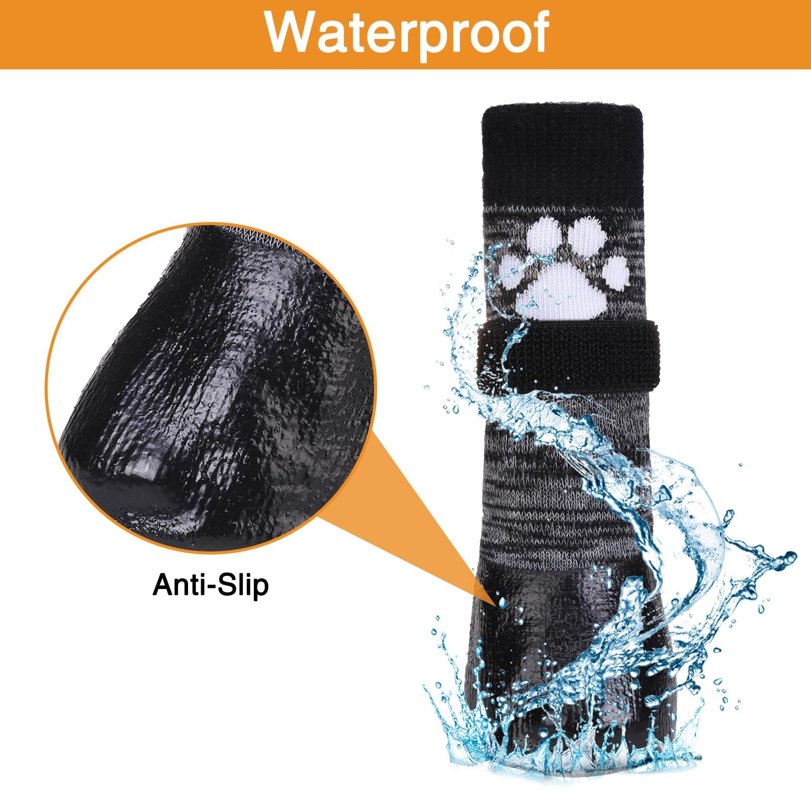 KOOLTAIL Non Slip Dog Socks to Prevent Licking Paws for Hardwood Floors, Dog Boots Shoes for Hot/Cold Pavement with Grippers Tra