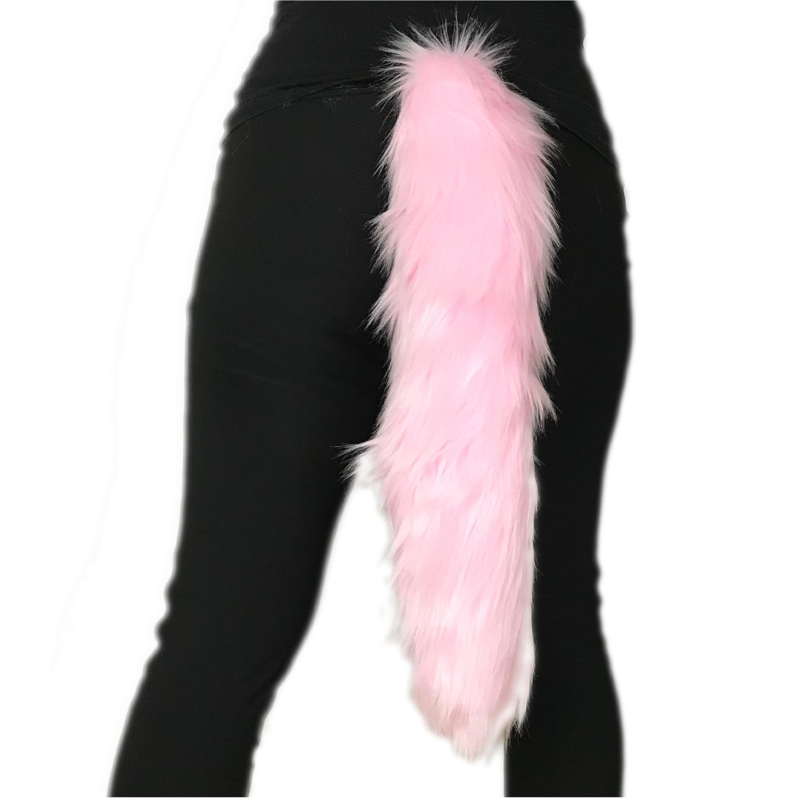 Bianna Creations Long Faux Fur Animal Luxury Tail, Cosplay Fursuit Fursona,Costume Dress Up Pet Play Furry Accessory (20'', Baby