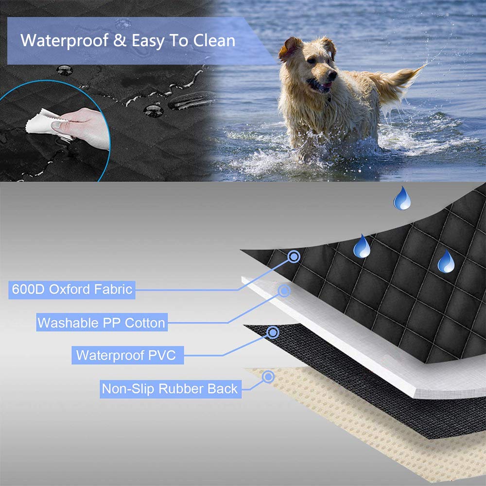 Beikott Dog Car Seat Covers, Pet Seat Cover, Anti-Scratch Nonslip Waterproof Car Seat Cover, 600D Heavy-Duty Durable Car Backing