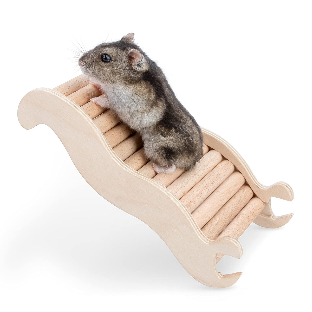 Niteangel Hamster Climbing Toy Wooden Ladder Bridge For Hamsters Gerbils Mice And Small Animals (Small - 6.3'' L)