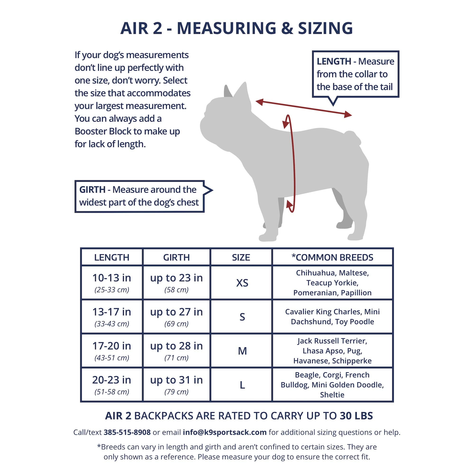 K9 Sport Sack Air2 Black Lg