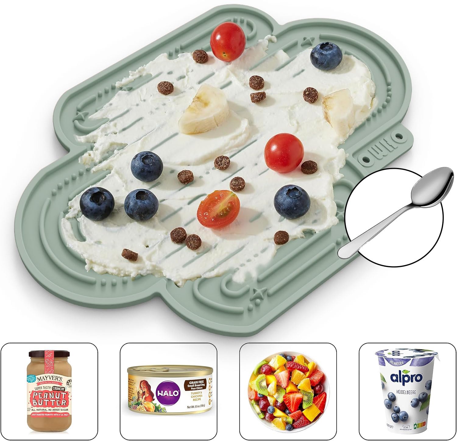 Ohmo Lick Mat For Dogs And Cats Large(2 Pack) Cactus Design Easy To Clean Pet Slow Feeder With Suction Cups, For Anxiety Relief