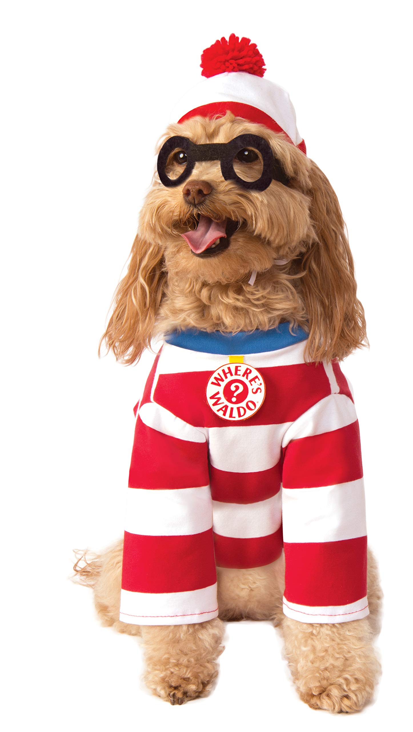 Wheres Waldo: Waldo Pet Costume for For Dogs or Cats by Rubies, XL