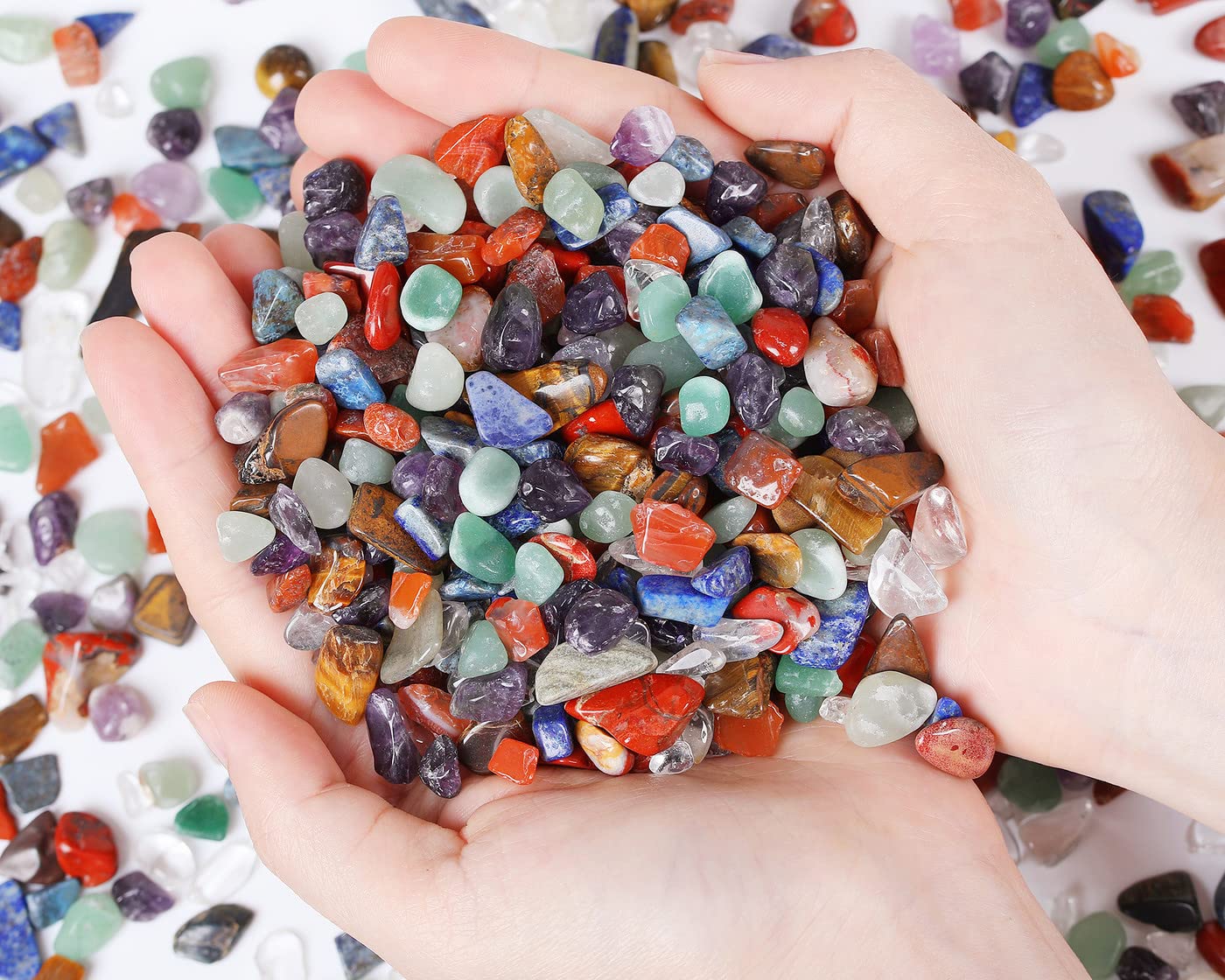 7 Chakra Mixed Crystal Polished Aquarium Gravel Stones Tumbled Stone Rocks Colorful Crushed Reiki Healing Crystals Quartz Home B