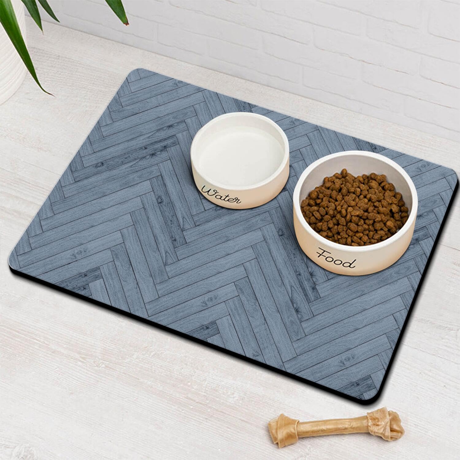 Dog Food Mats for Floors Absorbent, Pet Cat Food Mat - Quick Dry Dog Bowl Mats for Food and Water, Eco-Friendly Boho Pet Supplie