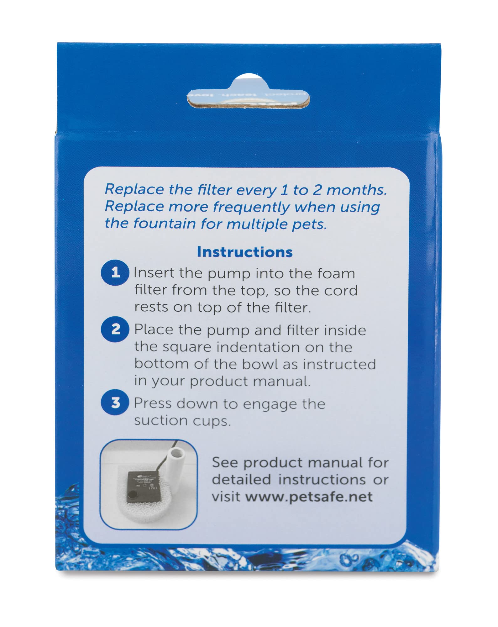 Petsafe Drinkwell Replacement Foam Filters - Compatible With Petsafe Ceramic And Stainless Steel Pet Fountains For Water Dispensers, 2 Pack (Pac00-13711)