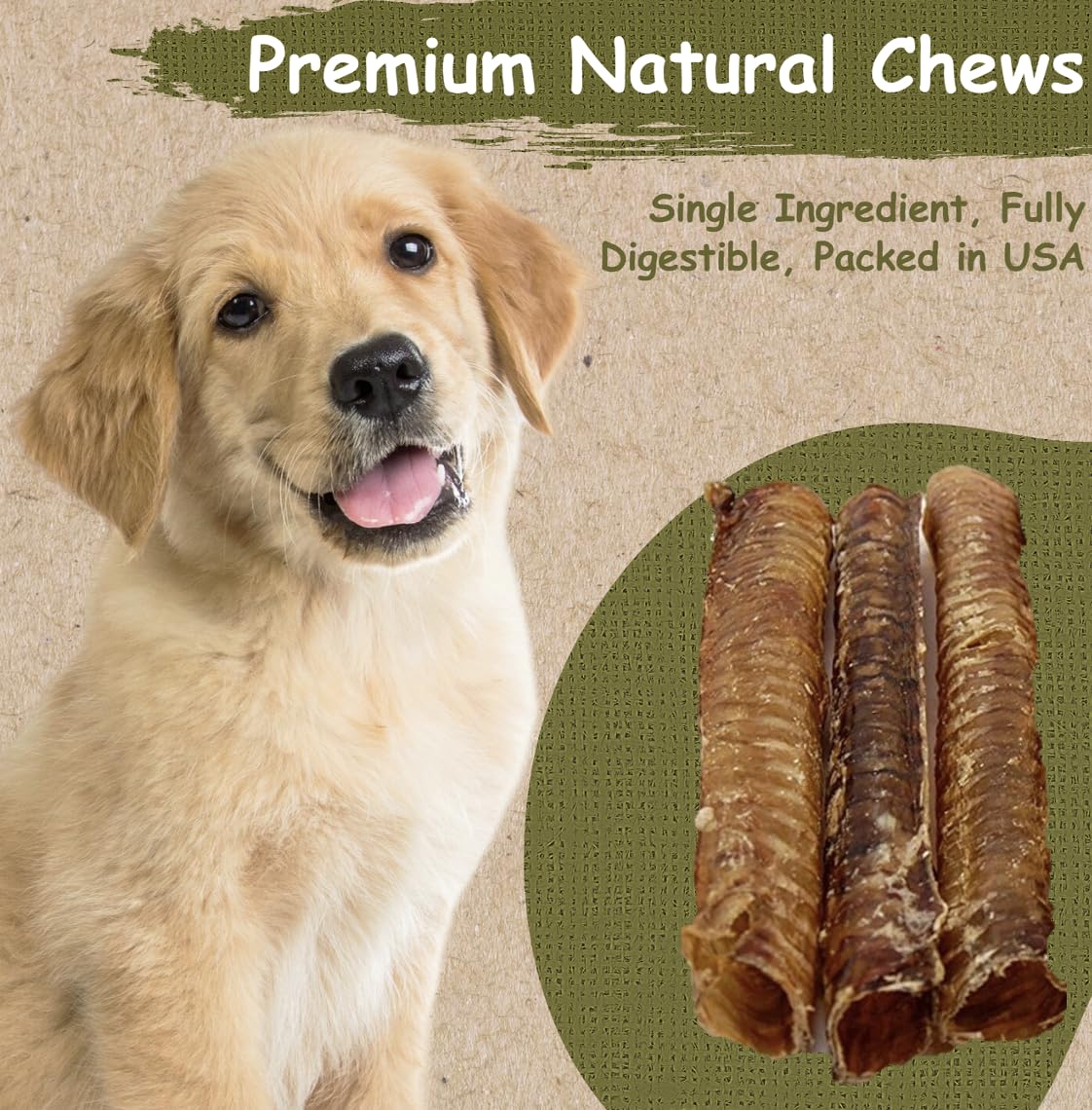 Top Dog Chews - 6    Beef Trachea Dog Chews 10 Pack, American, All Natural, Single Ingredient Dog Treat, Promotes Joint, Hip & D