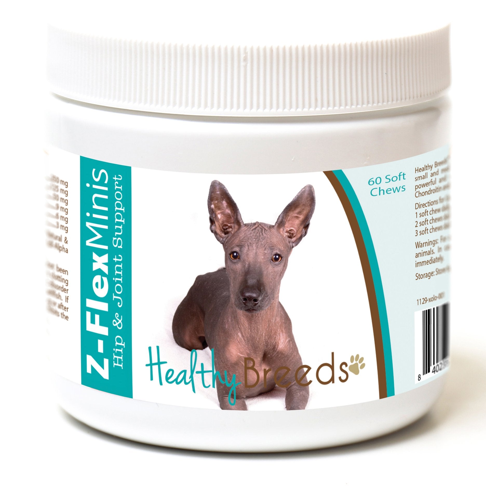 Healthy Breeds Xoloitzcuintli Z-Flex Minis Hip and Joint Support Soft Chews 60 Count