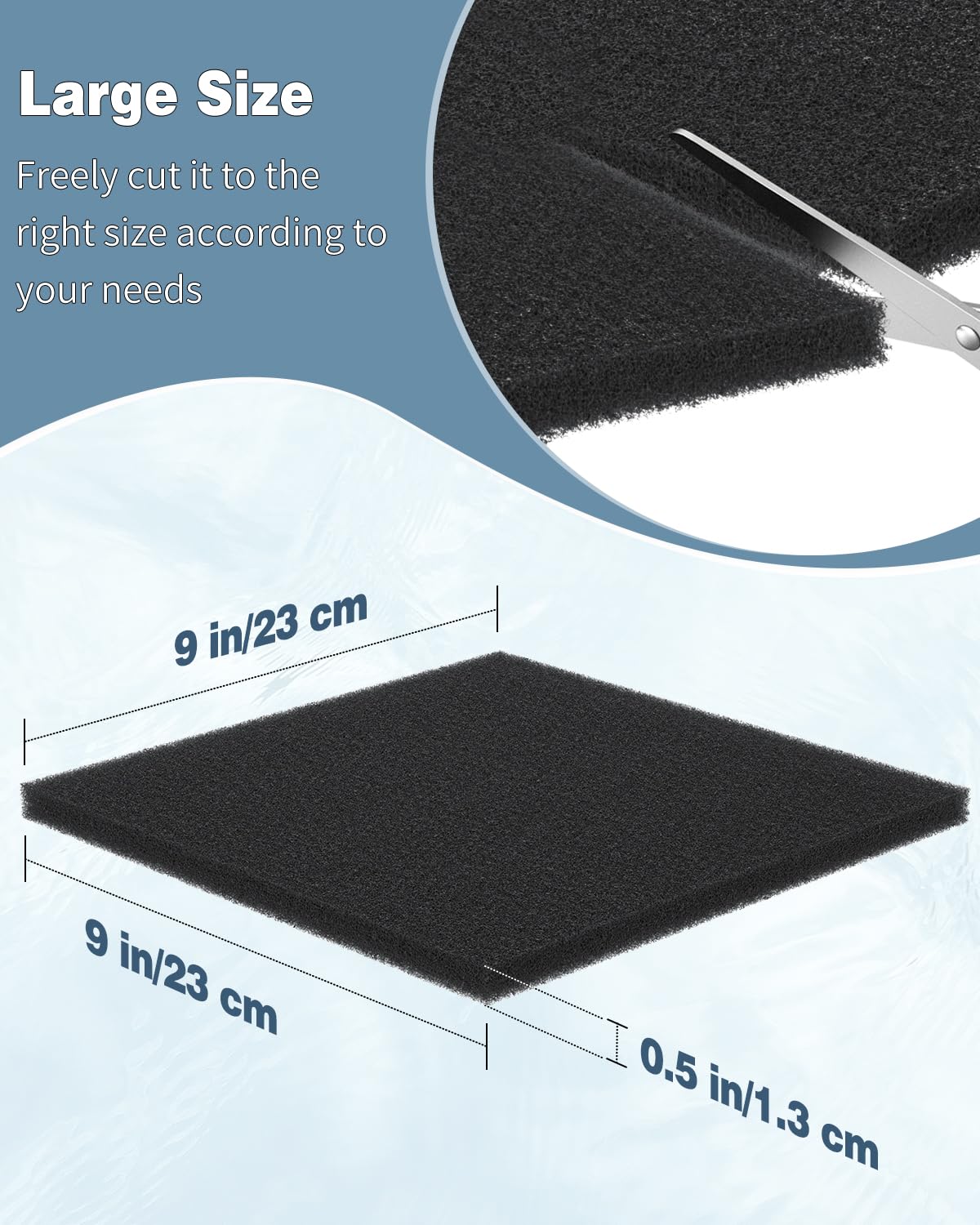 Pawfly 2 Pack Aquarium Bio Sponge Filter Media Pad, 40 Ppi Filter Foam Sponge Pads Cut-To-Size Foam For Fish Tank Filters Sumps